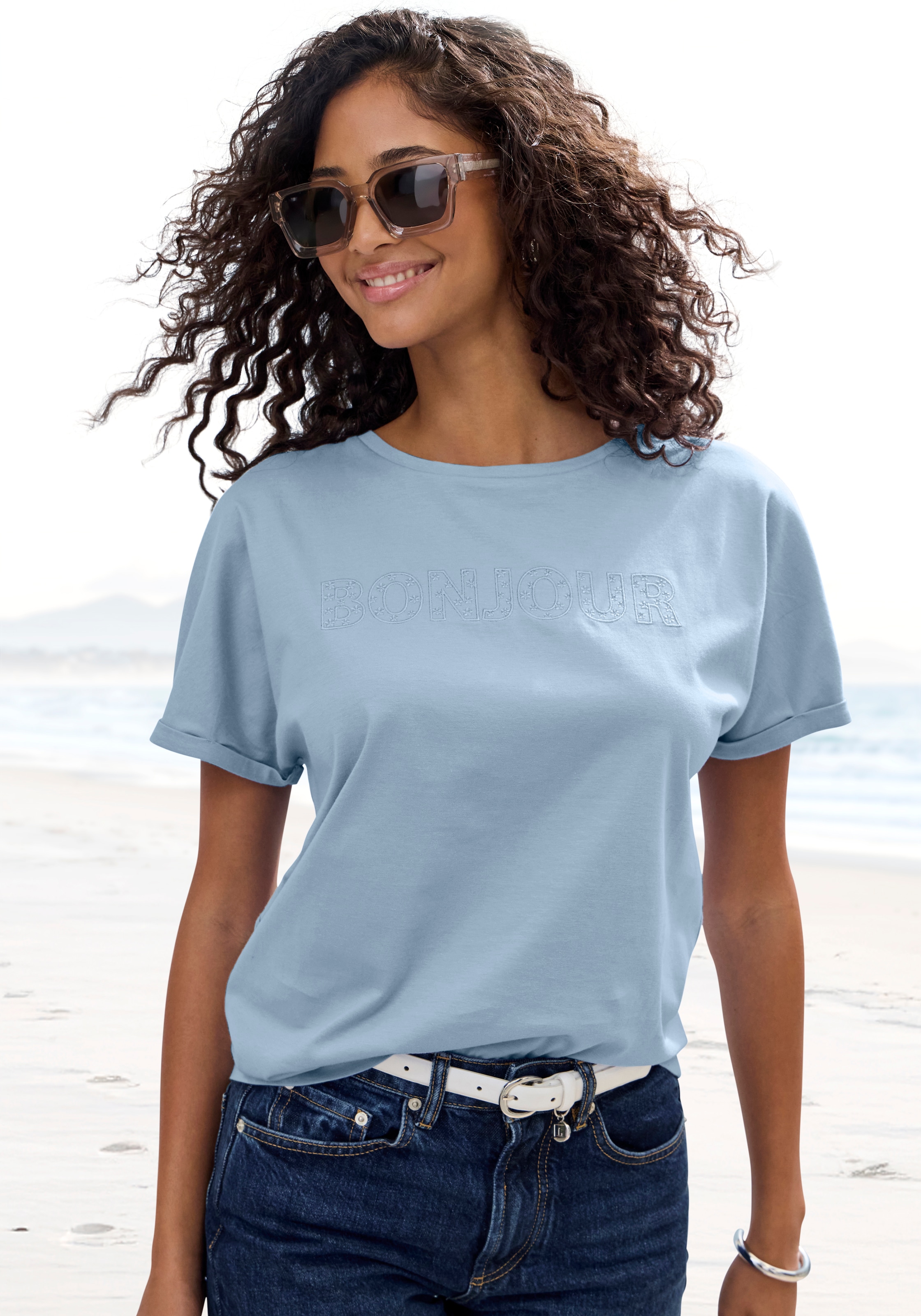 Image of Vivance T-Shirt "mit Stickerei" aus angenehmer Baumwoll-Qualität