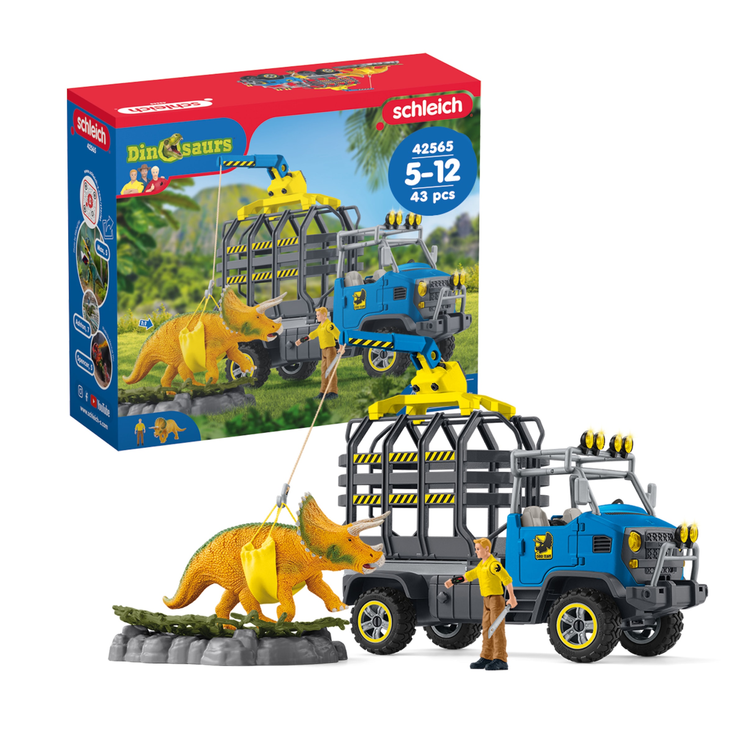 Image of Schleich Spielwelt "DINOSAURS, Dinosaurier Truck Mission (42565)"