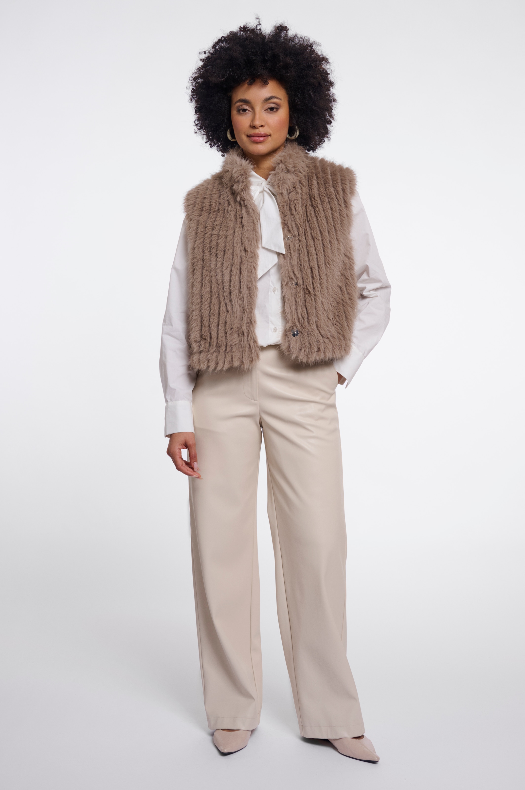 Rino & Pelle Gilet court »DAVA« avec col montant