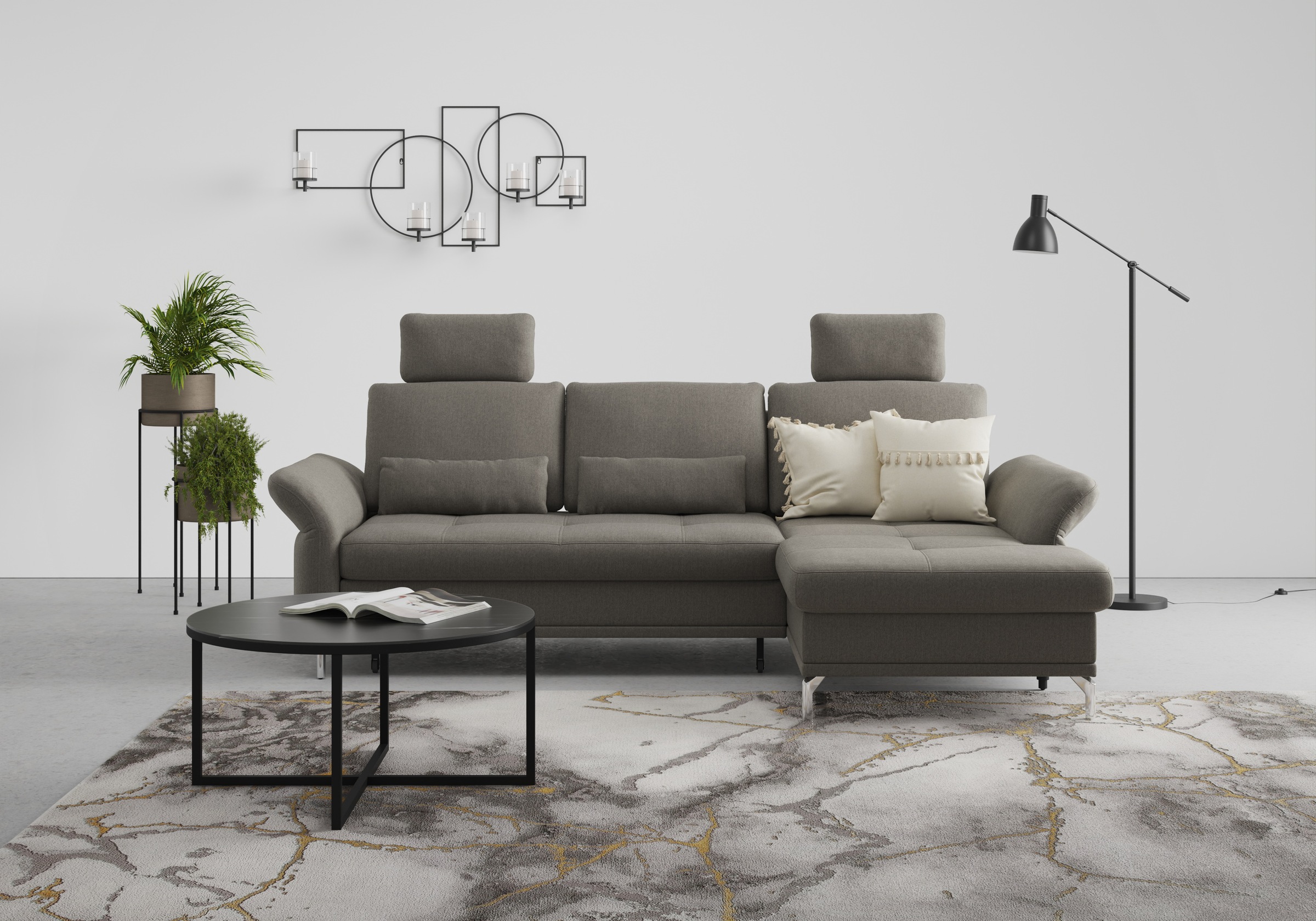 INOSIGN Ecksofa »Palm Beach L-Form«, Federkern, mit Sitztiefenverstellung, wahlweise mit Bettfunktion