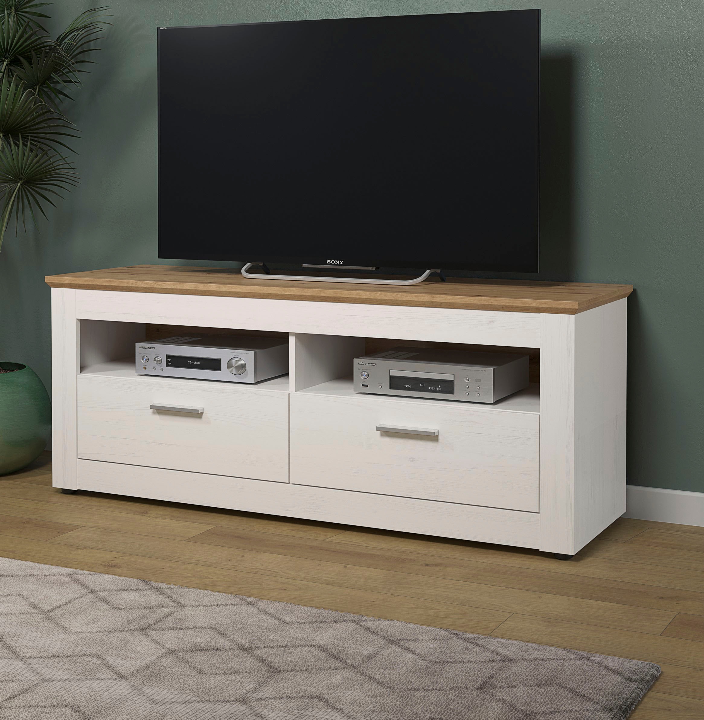 Image of Home affaire Lowboard "Nybro TV-Kommode" TV-Unterteil mit 2 Schubladen & 2 Fächern - (B/T/H) 148/45/59 cm