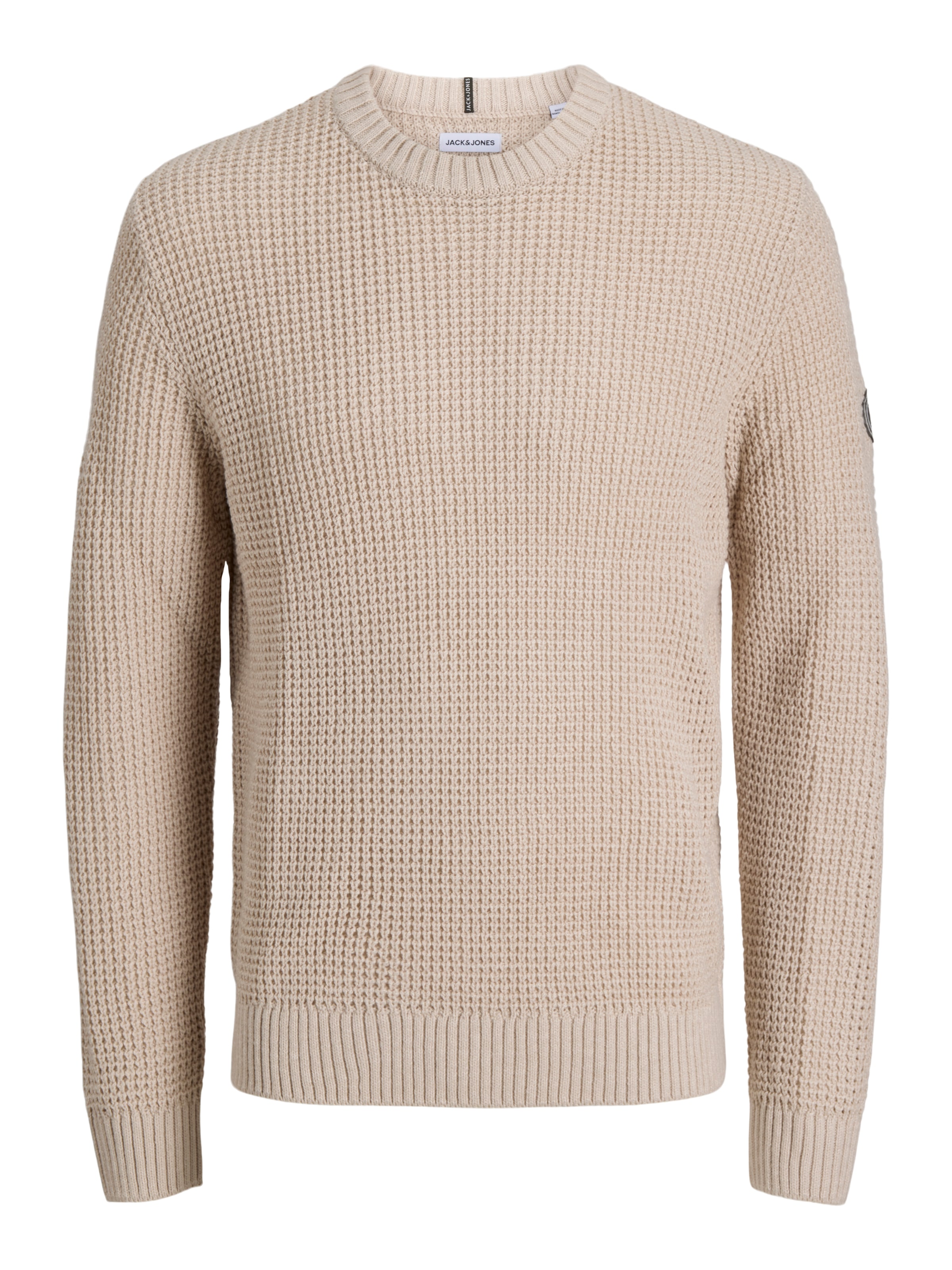 Jack & Jones Pull à col rond »JJLUKE KNIT CREW NECK AW26« mélange de matériaux, coupe régulière