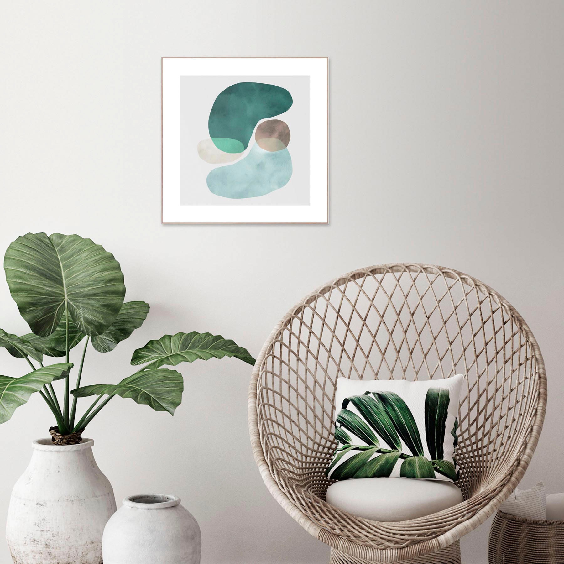 Image of Reinders! Wandbild »Slim Frame Wood 50x50 Round Patterns« bei Ackermann Versand Schweiz