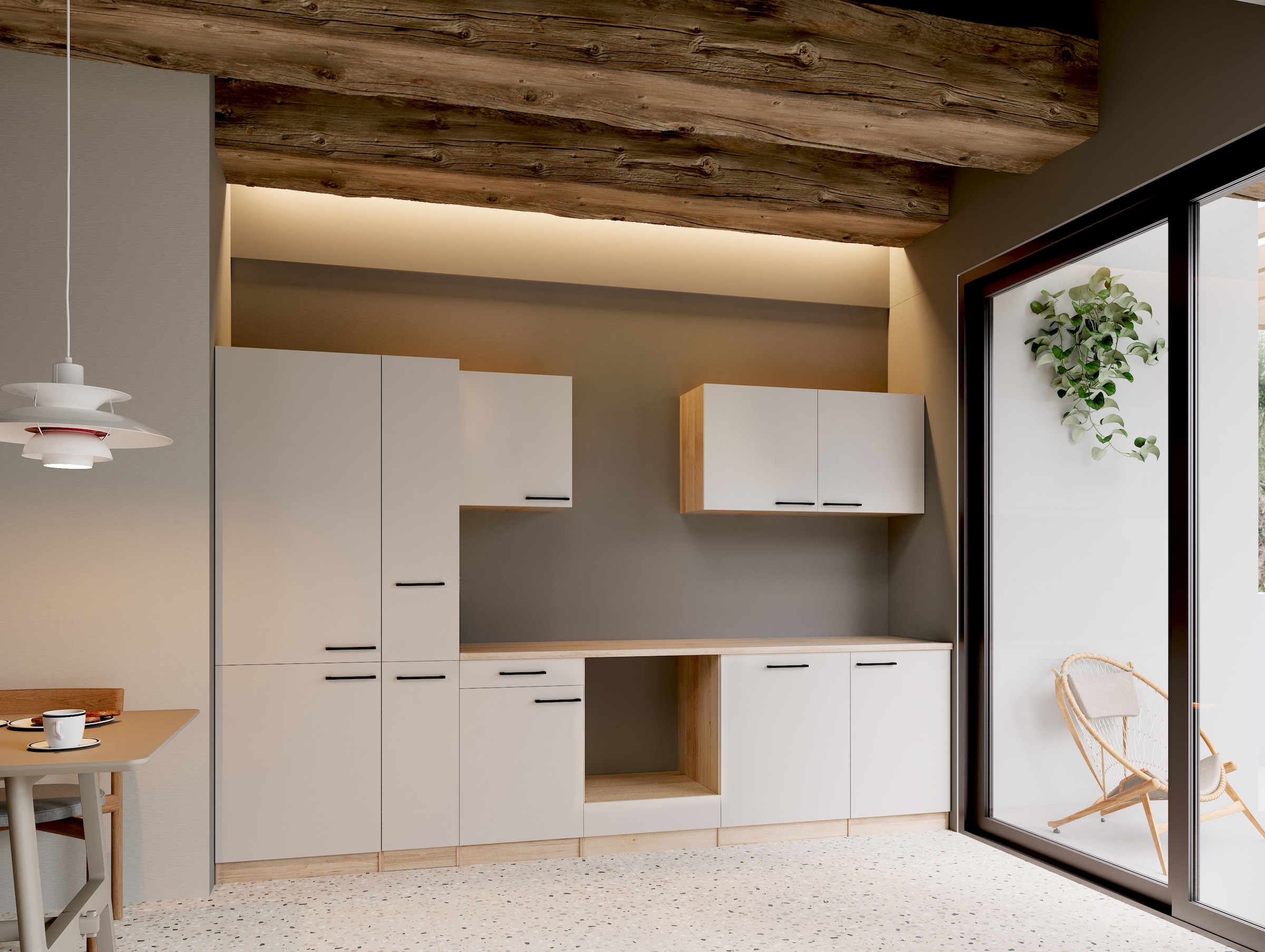 RESPEKTA Cuisine »Merle« démonté, au choix avec appareils électriques, fonction Soft Close, largeur 310 cm