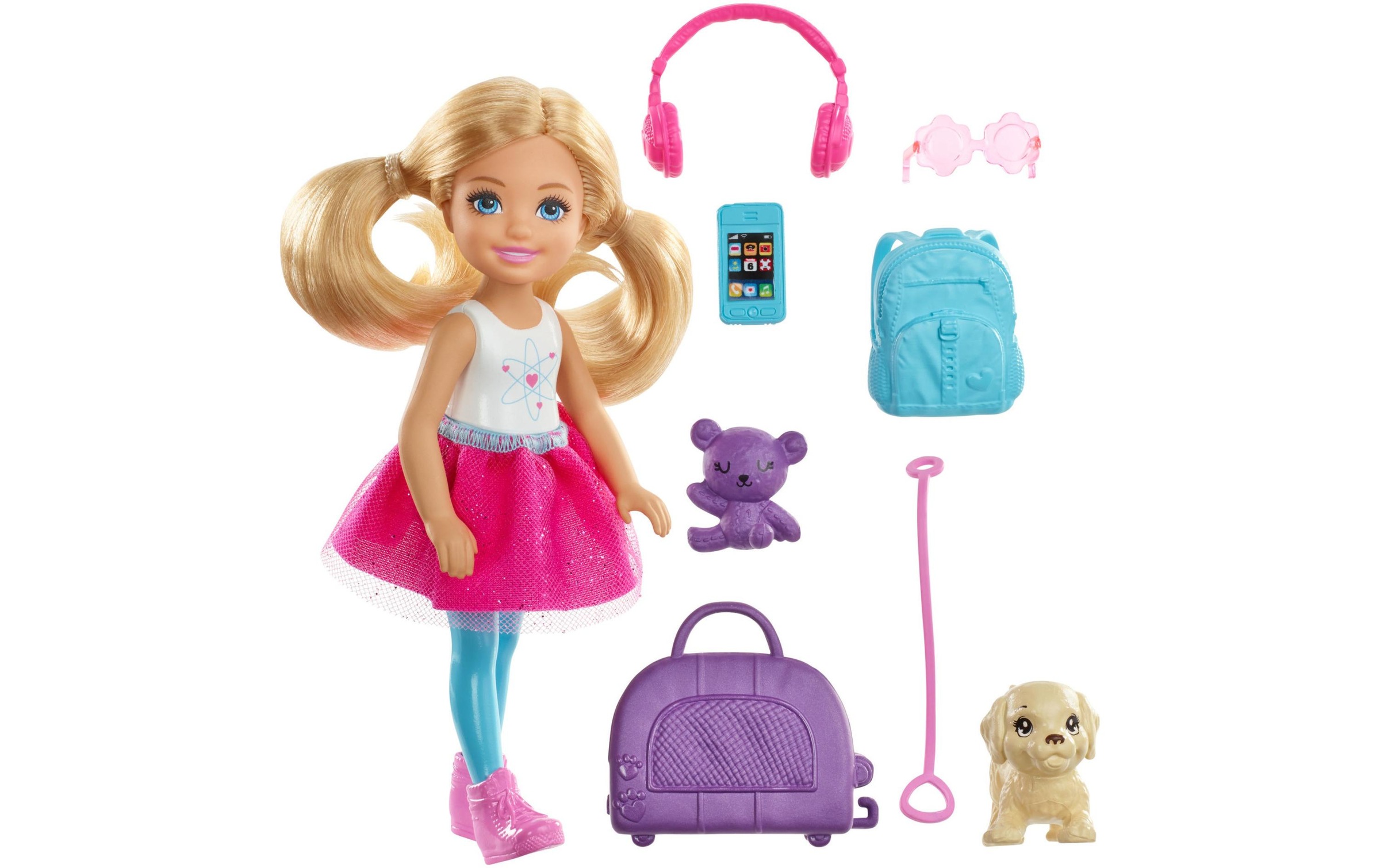 Image of Barbie Anziehpuppe »Travel Chelsea mit Zub«, Puppenreihe Familie & Freunde bei Ackermann Versand Schweiz