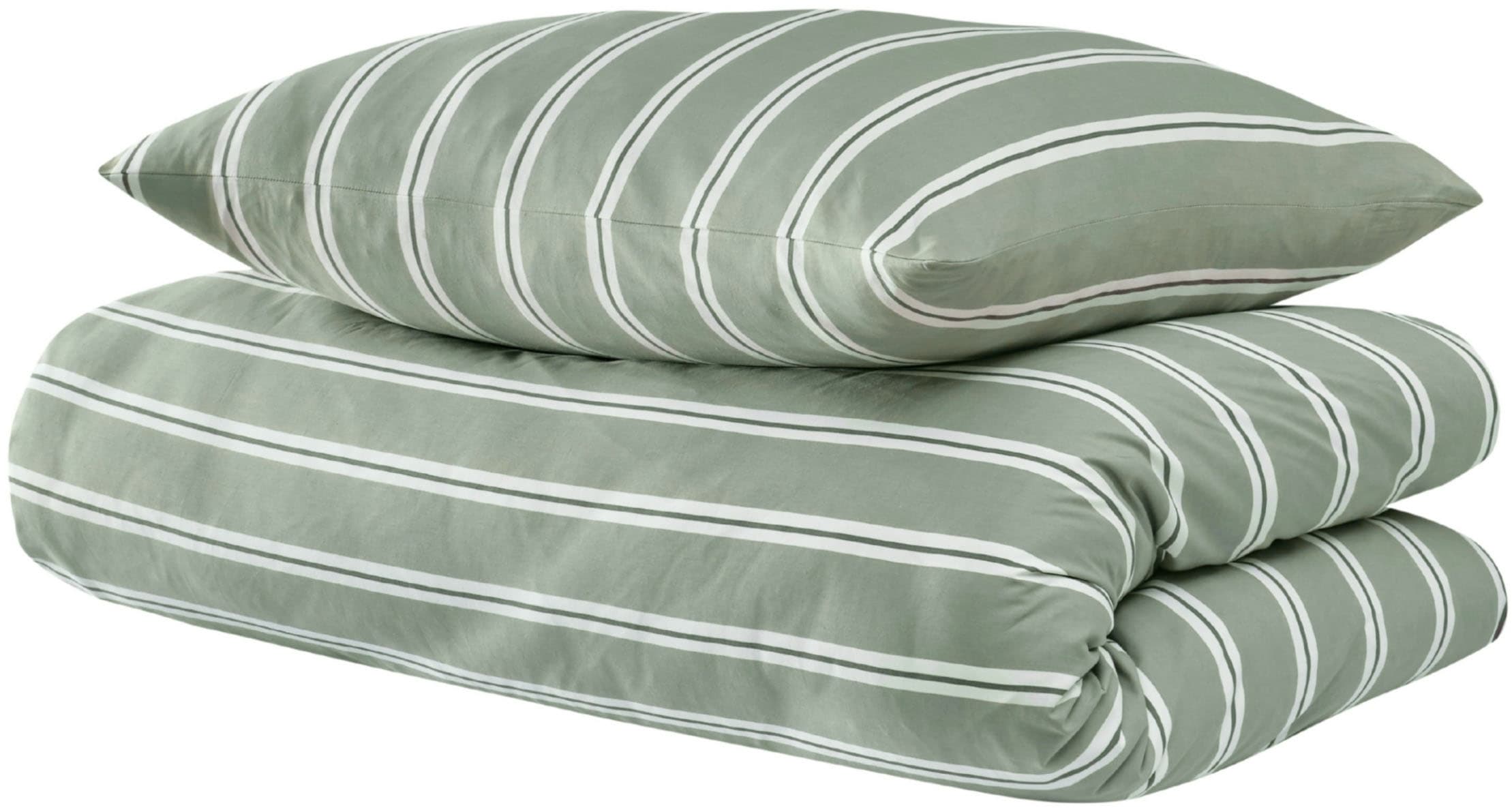 uncover by SCHIESSER Linge de lit »Colorado mit Streifen in angesagten Farben, 135x200cm + 80x80cm« 2 cuis Made in Green