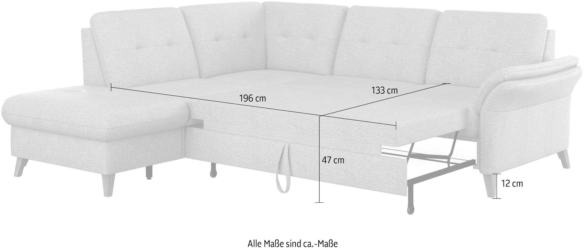 sit&more Ecksofa »Göteborg«, inkl. Sitztiefenverstellung, wahlweise mit Bettfunktion & Bettkasten
