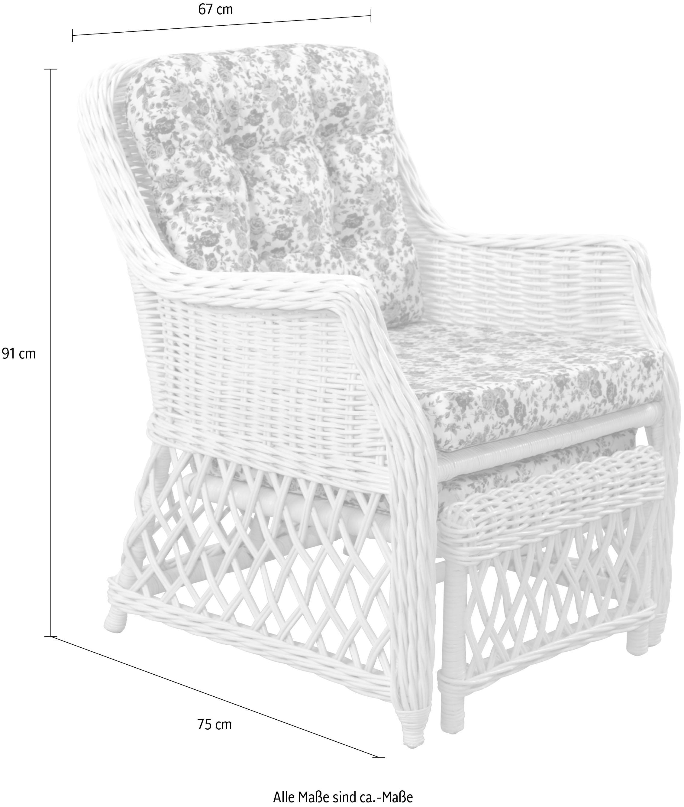 Home affaire Rattanstuhl, Handarbeit, Masse (B/T/H): (67/75/91)