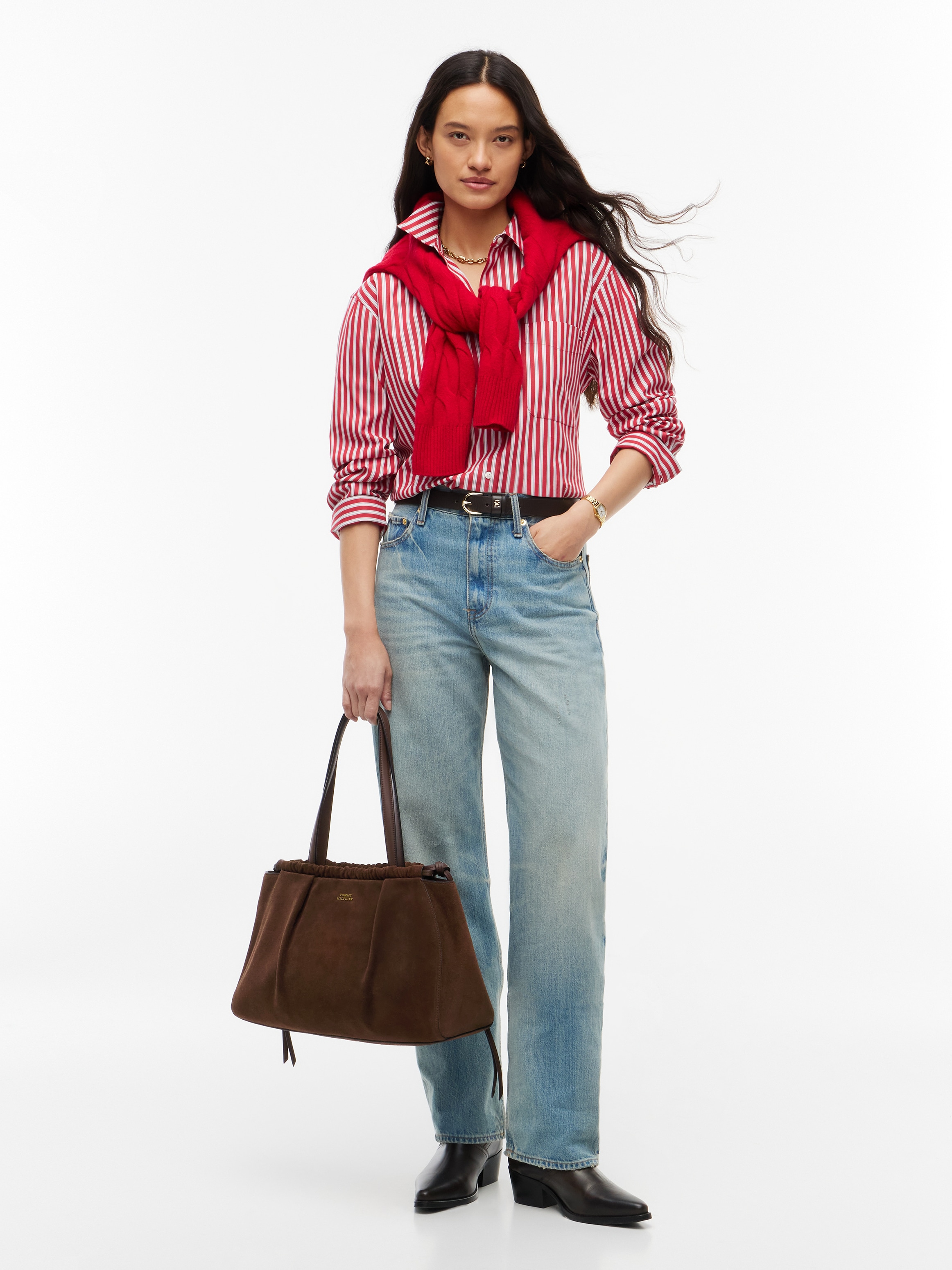 Tommy Hilfiger Hobo »SOFT LEATHER HOBO SUEDE« Sac à main pour femmes, sac bandoulière avec cordon de serrage