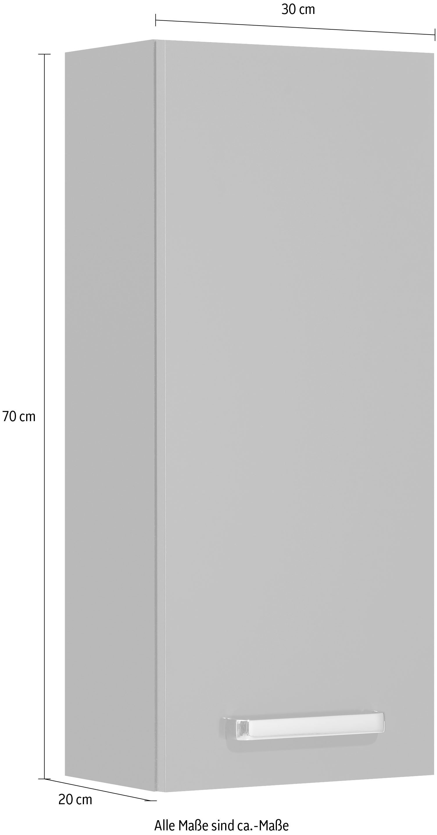 Saphir Armoire suspendue »Quickset Wand-Badschrank 25 cm breit mit 1 Tür und 2 Einlegeböden« armoire suspendue de salle de bain avec amortisseur de porte, poignées chromées brillantes