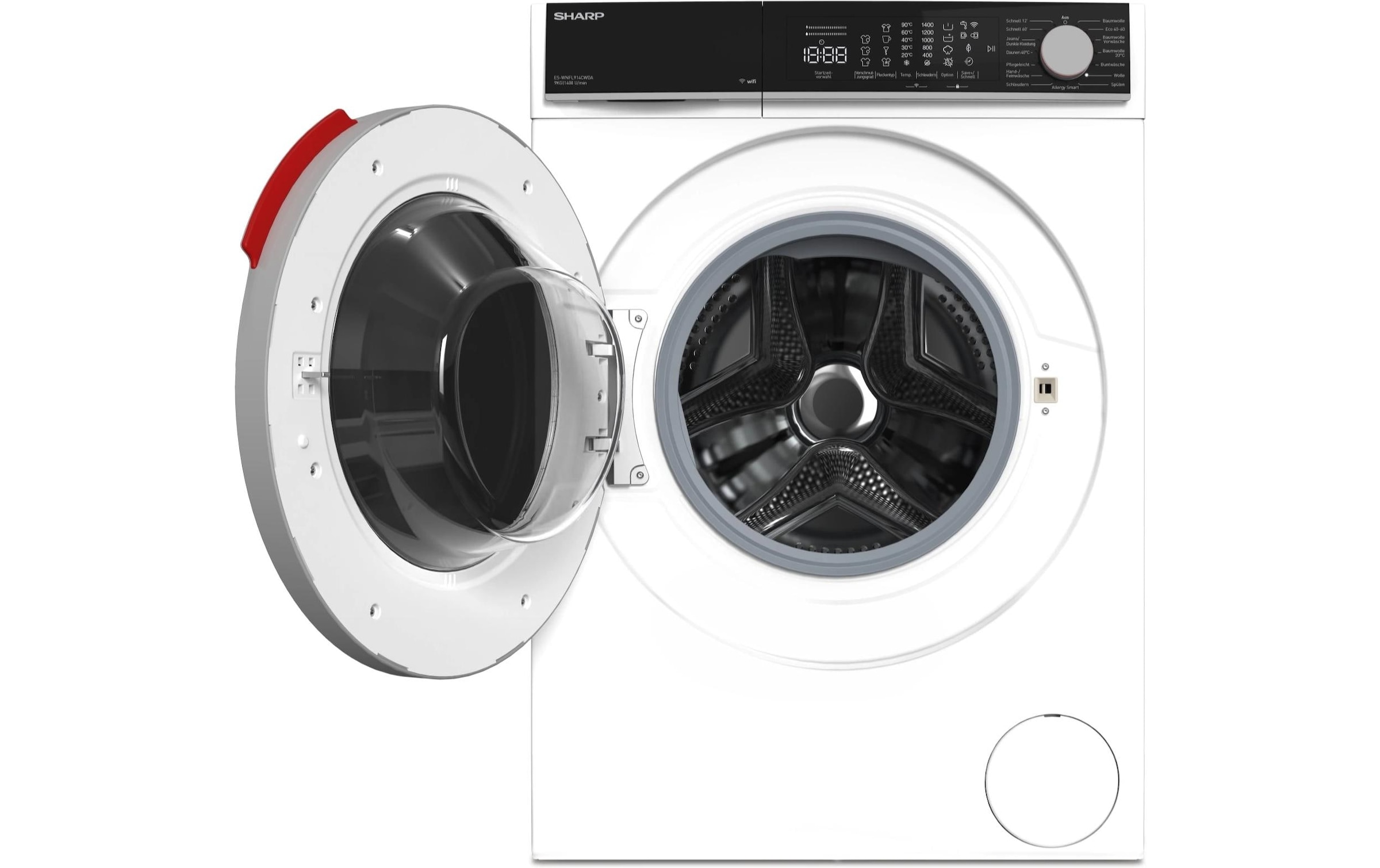 Sharp Waschmaschine »ES-WNFL914CWDA Links«, 1400 U/min