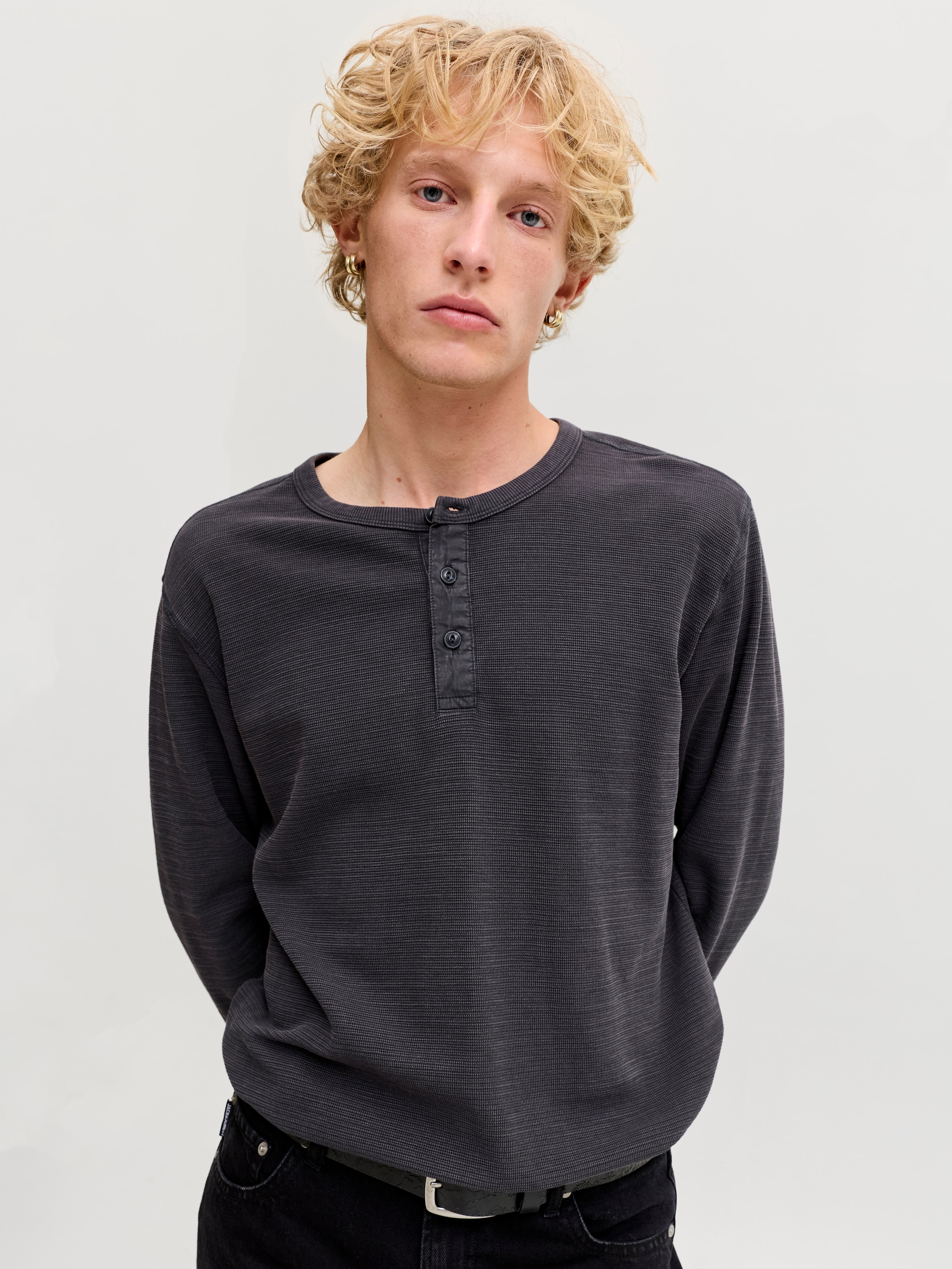 Jack & Jones Langarmshirt »JPRBLUAARON LS HENLEY TEE« Baumwollmischung,