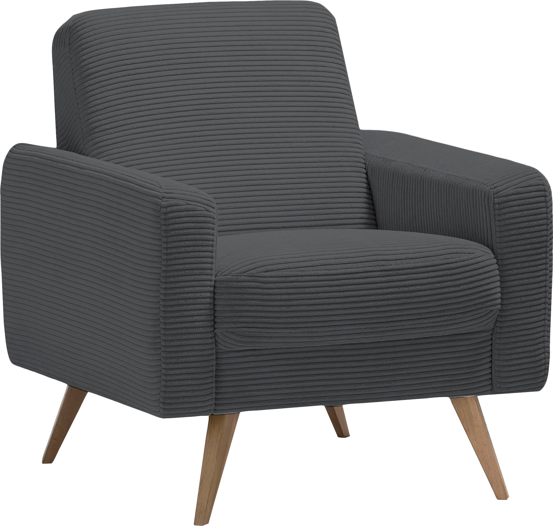 exxpo - sofa fashion Sessel "Samso, Loungesessel" elegant und bequem, aktueller Cord Bezug