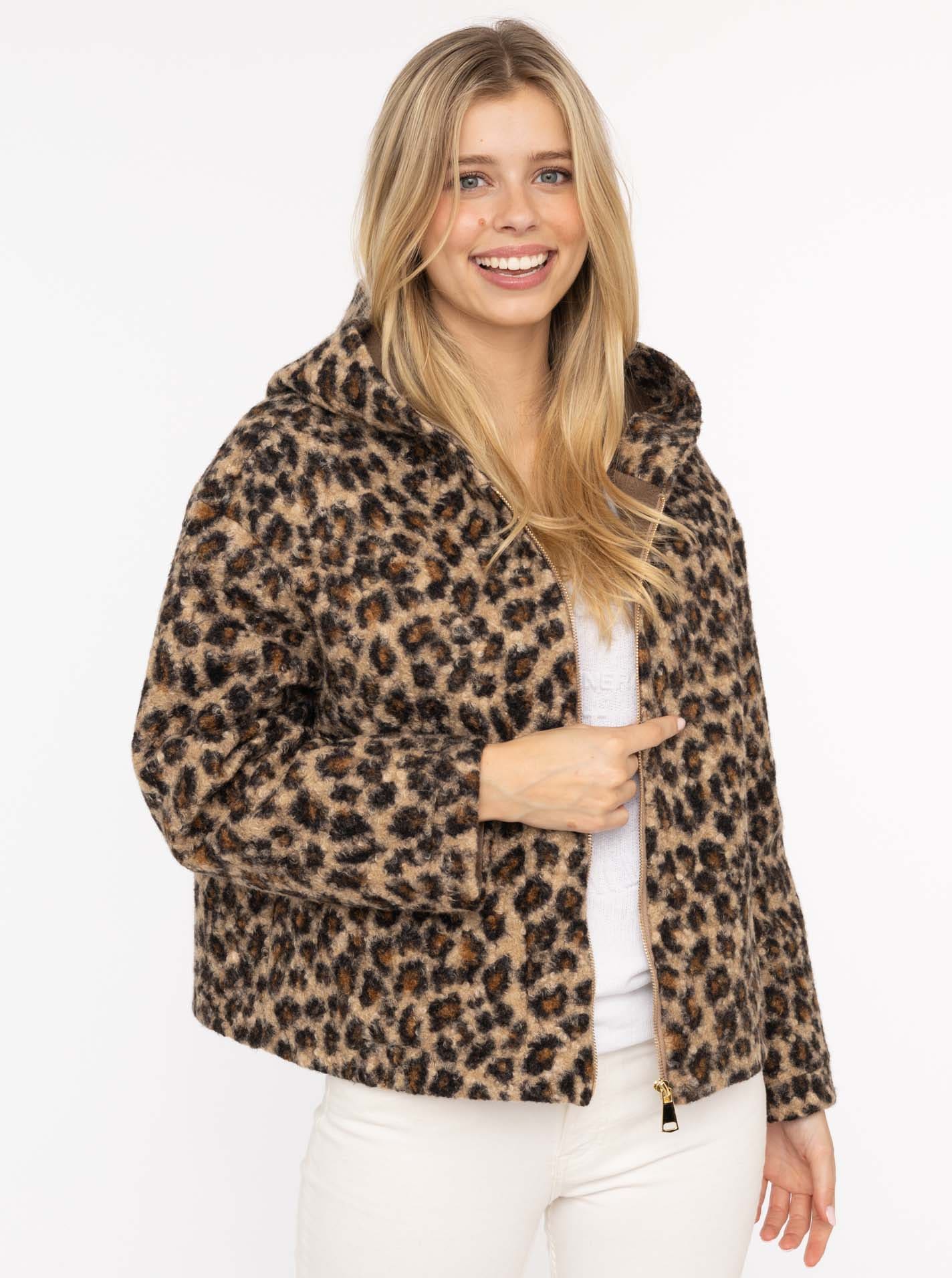 Image of Zwillingsherz Kurzjacke ""Fur"" Kapuze, Reissverschluss, Seitliche Taschen