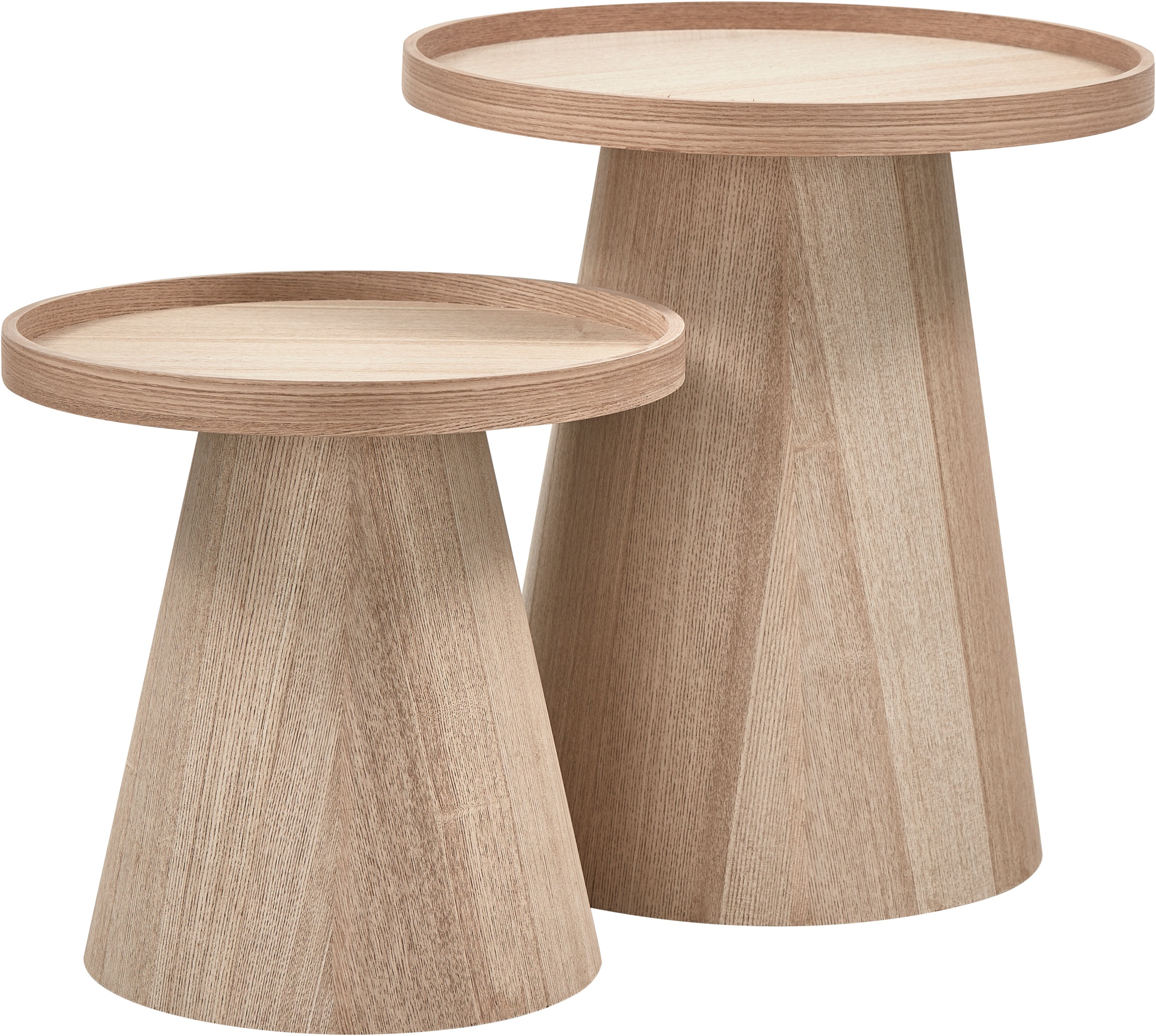 Image of WOOOD Beistelltisch "Maud aus lackiertem MDF mit konischem Standfuss Ø45x50 cm" Tragkraft 15 kg, glatte Oberfläche durch Pressholzfaserplatte
