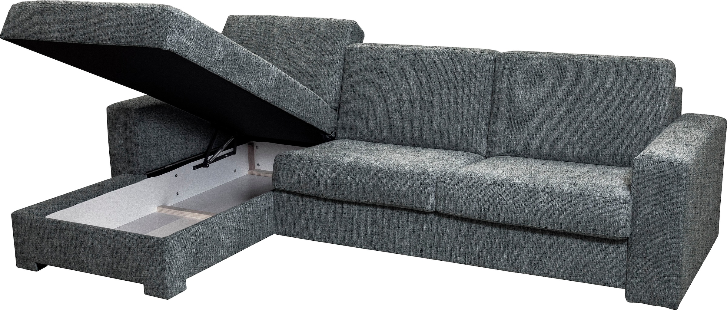 Home affaire Ecksofa »Roma "M" Matratzenhöhe 14 cm, Dauerschlaffunktion, mit Unterfederung,«, Liegemasse ca 143x198 cm, L-Form