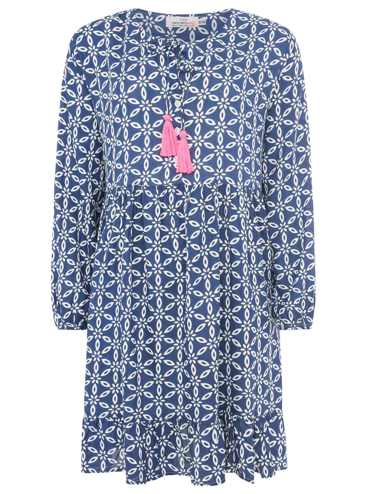 Zwillingsherz Sommerkleid »"Stargazing"«, mit Muster, langen Ärmeln und Tasseln
