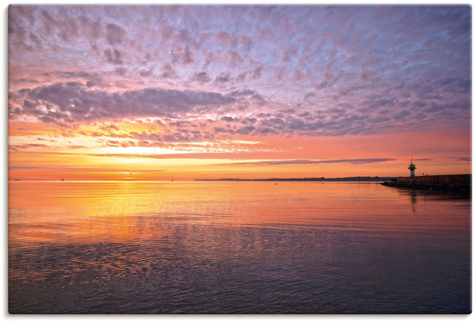 Wandbild »Sonnenaufgang am Ostseestrand«, Bilder vom Sonnenuntergang & -aufgang (1...