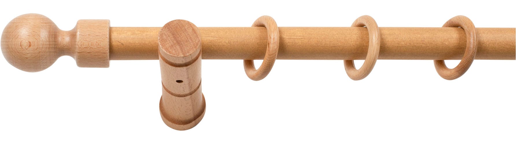 SN DECO GROUP Tringle à rideaux »Giro« 1 course-läufig Dimension fixe 28 mm, Holz, verschiedenen Längen und Farben, Komplettset