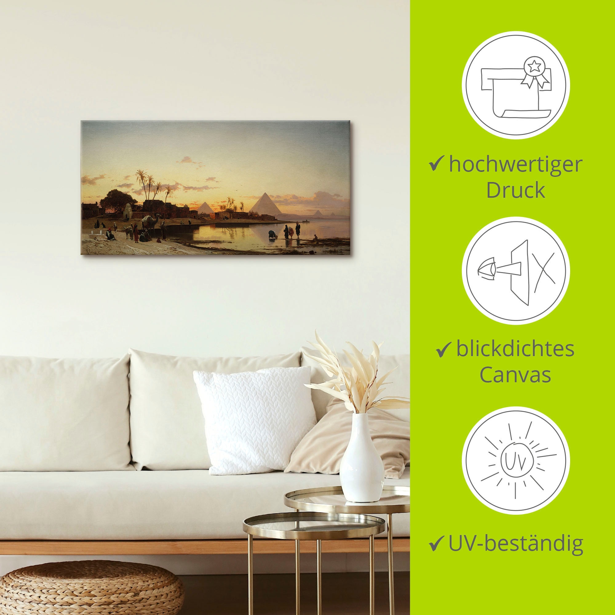 Artland Wandbild »Sonnenuntergang am Nil, Kairo.«, Afrika, (1 St.), als Leinwandbild, Poster in verschied. Grössen