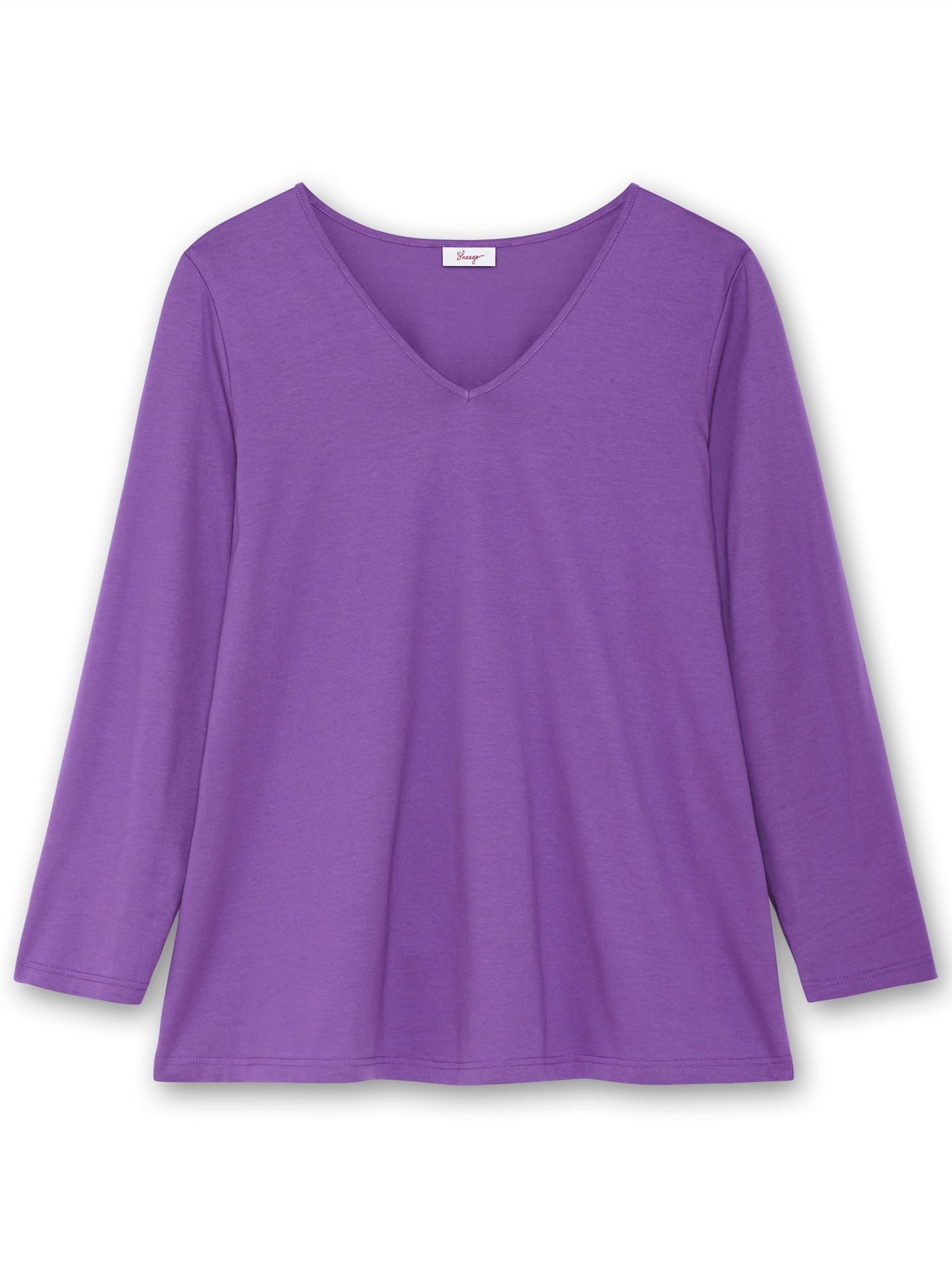 Sheego V-Shirt »Langarmshirt«, (1 tlg.)