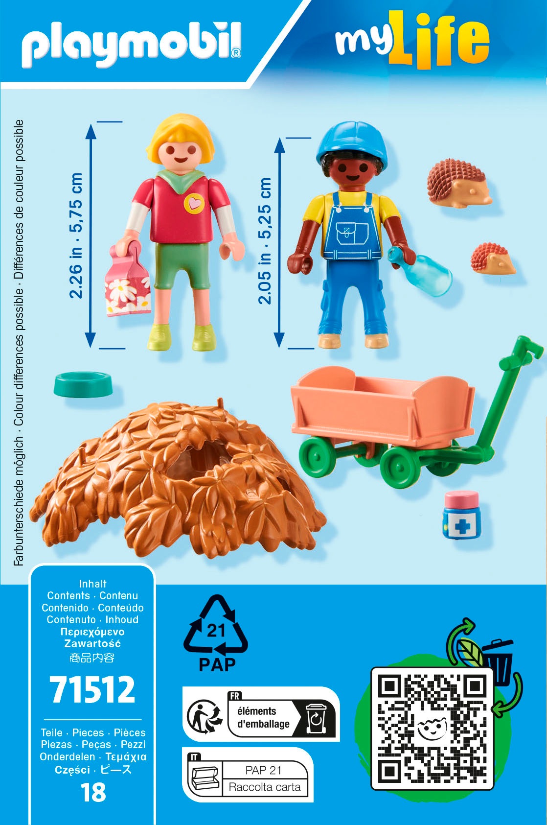 Playmobil® Jeu de construction »Pflege der Igelfamilie (71512), My Life« Made in Europe