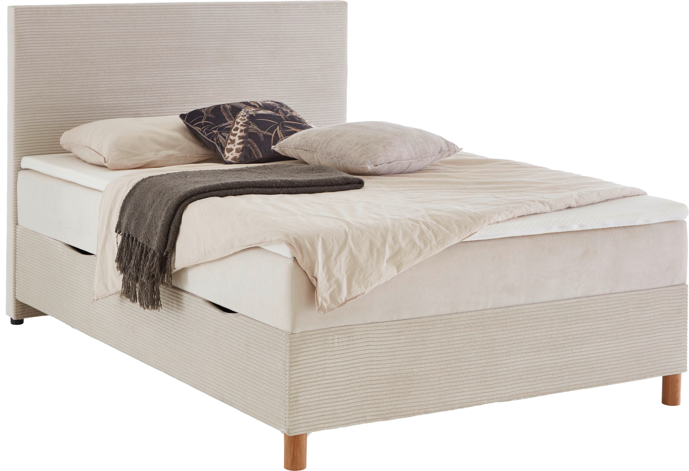 meise.möbel Lit de boxe »Korsika inkl. Bettkasten, mit Cord-Stoff bezogen«