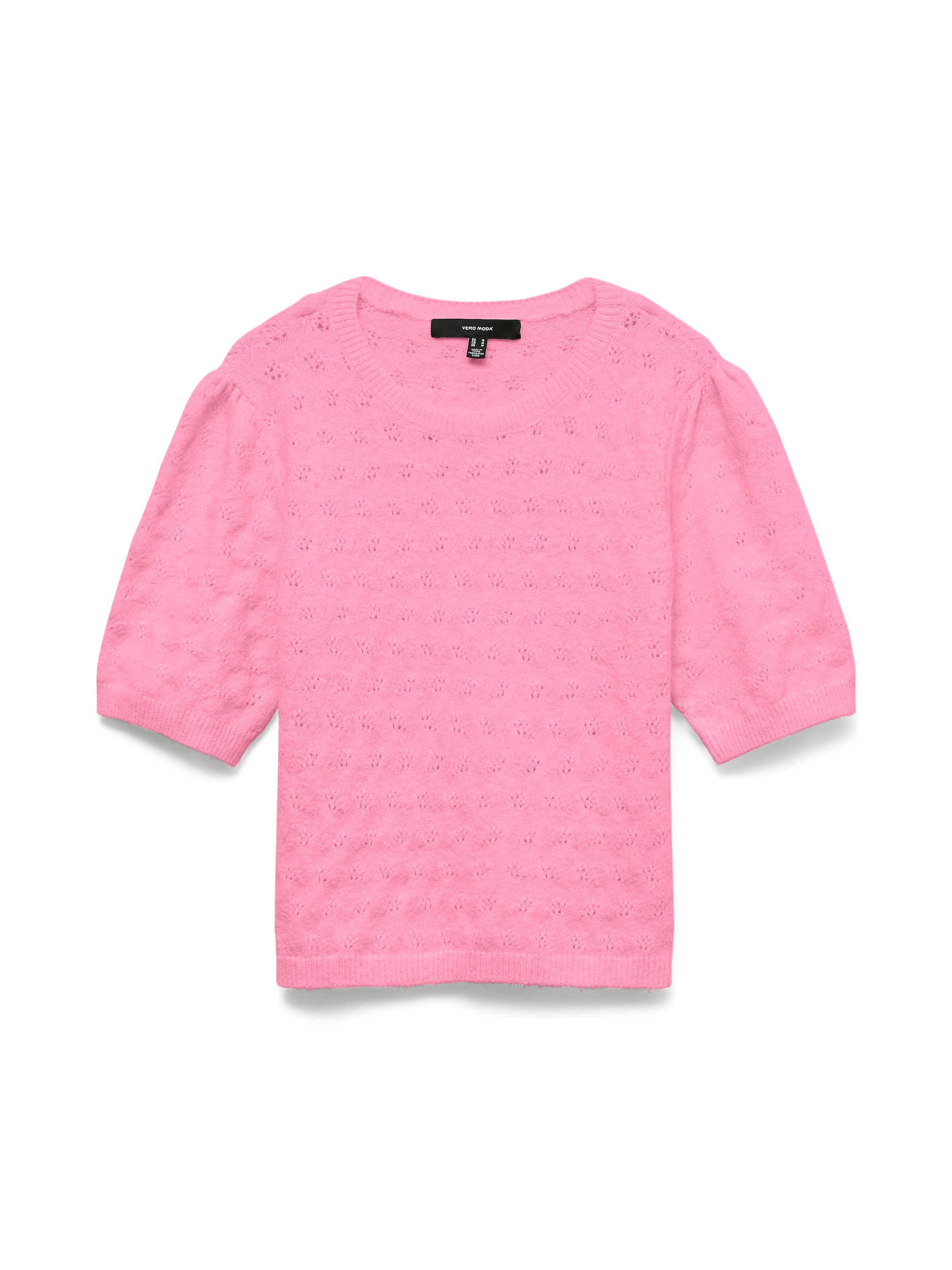 Vero Moda Pull à manches courtes »VMDOFFY STITCH 2/4 O-NECK PULLOVER NOOS« mélange de matériaux, coupe régulière