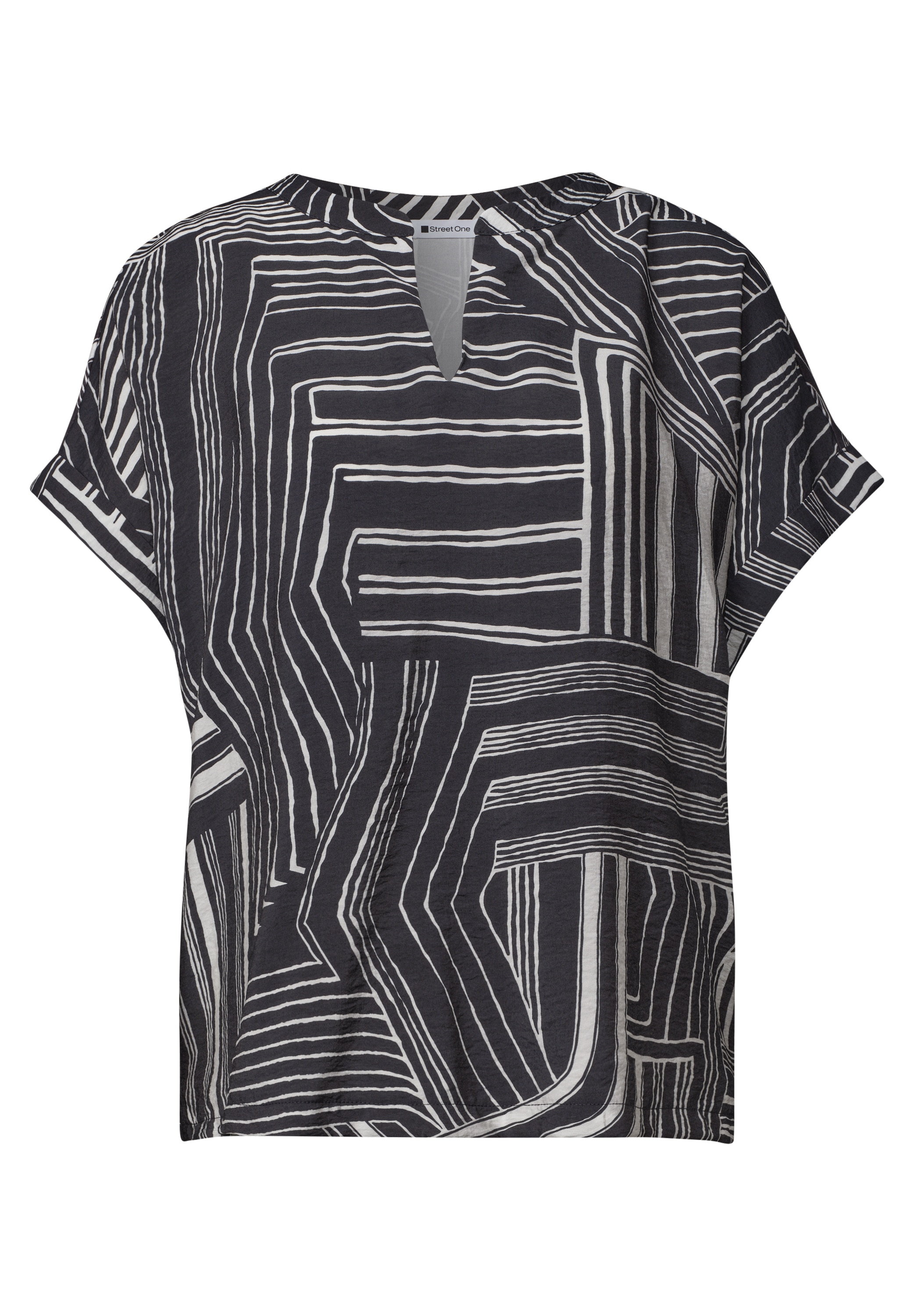 STREET ONE T-shirt à manches courtes Blouse d'été style tunique avec motif graphique