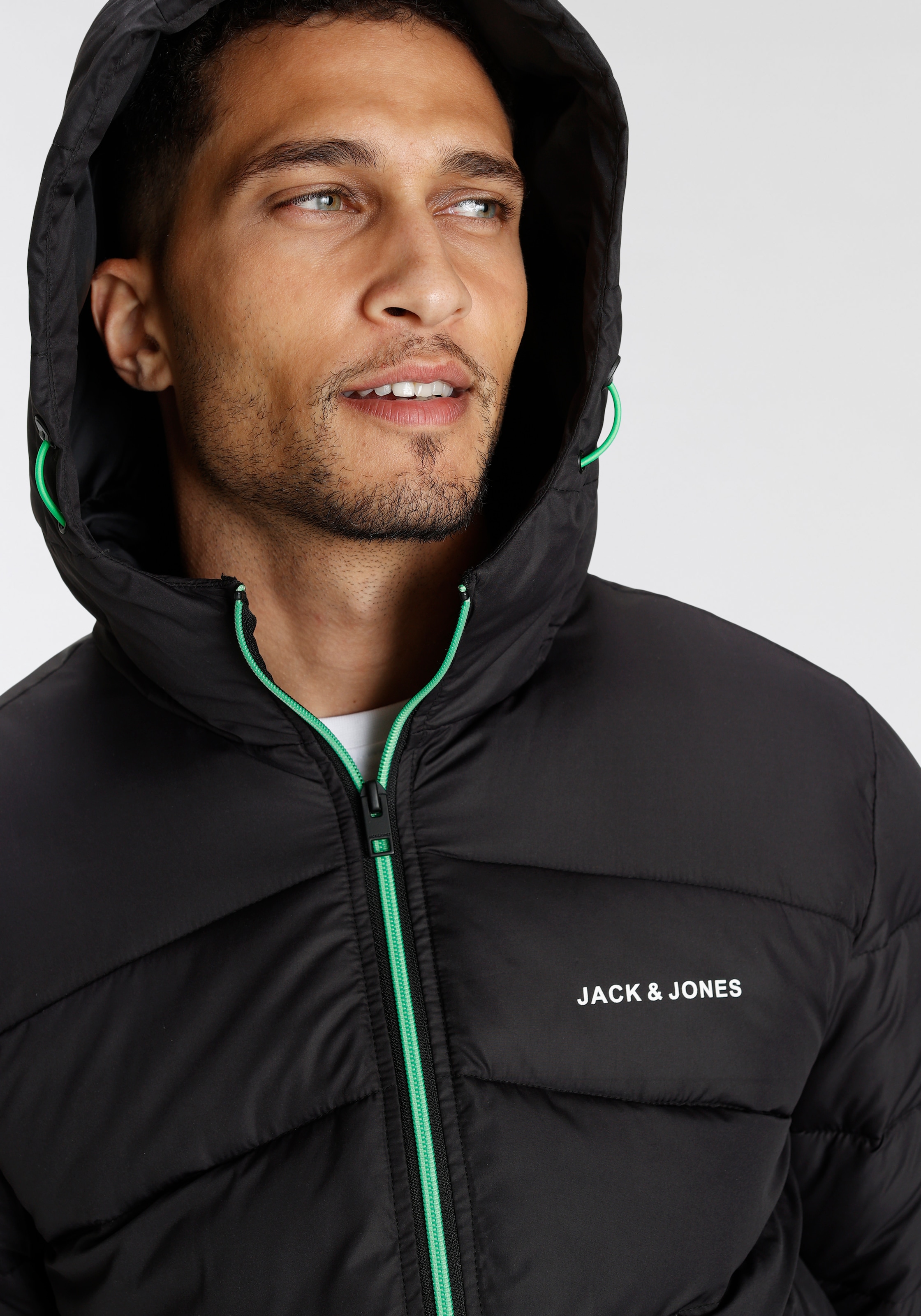 Jack & Jones Steppjacke »JJ JJGLOBUS LIGHT PUFFER«, mit Kapuze