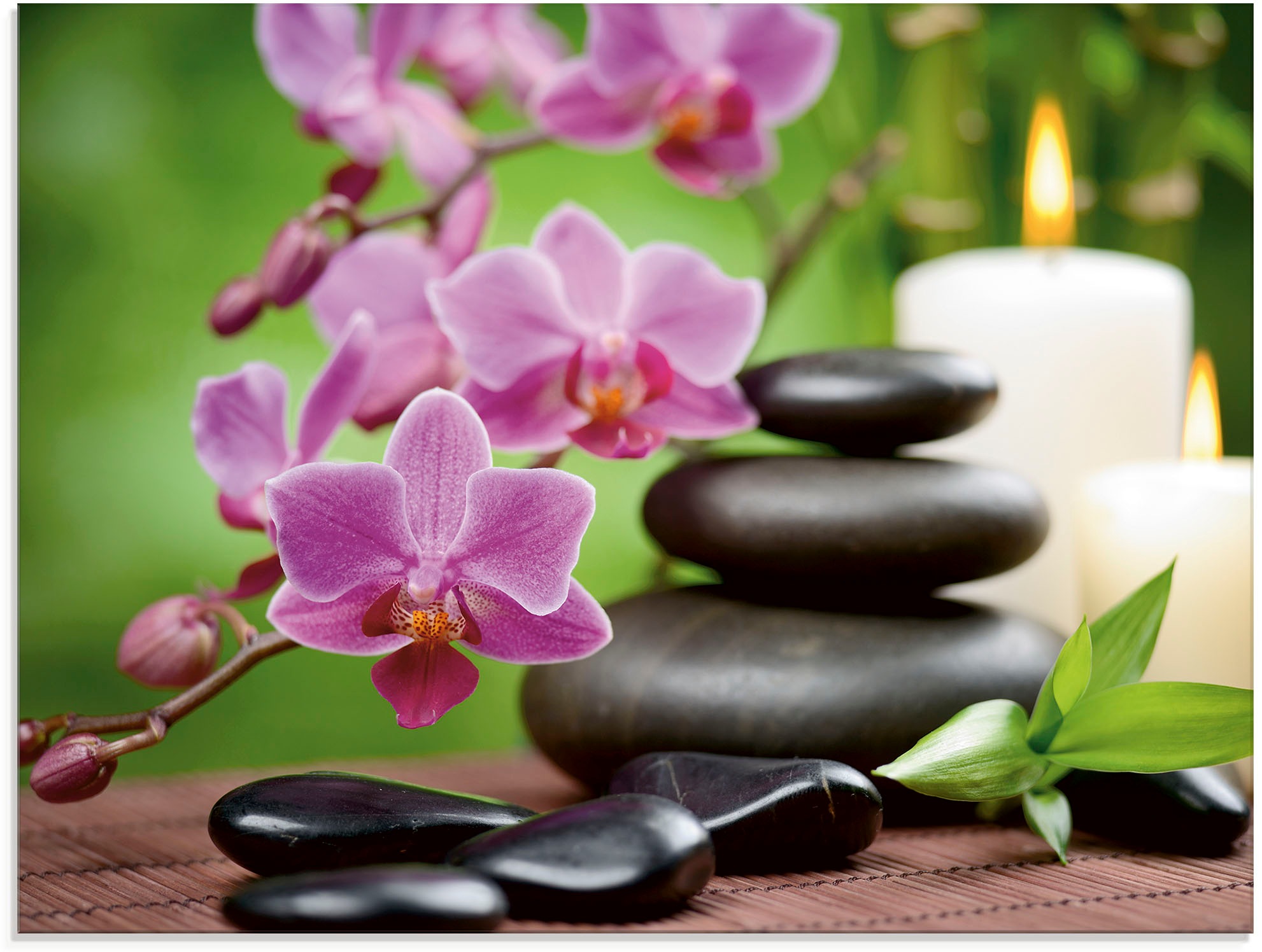 Image of Artland Glasbild »Zen Basaltsteine und Bambus auf Holz«, Zen, (1 St.) bei Ackermann Versand Schweiz