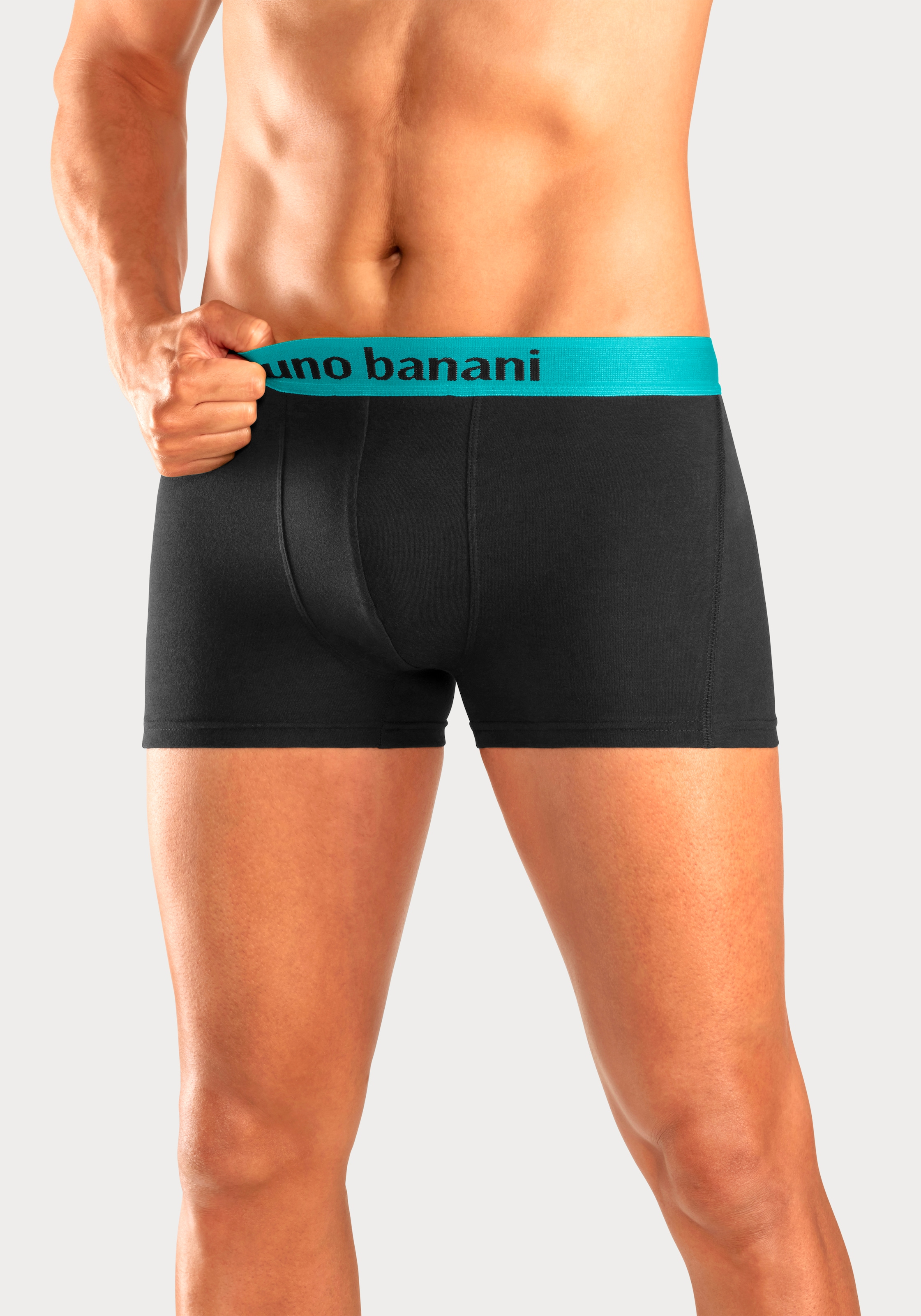 Bruno Banani Boxer »Boxershorts für Herren«, (Packung, 4 St.), mit farbigen Marken-Schriftzug am Bündchen