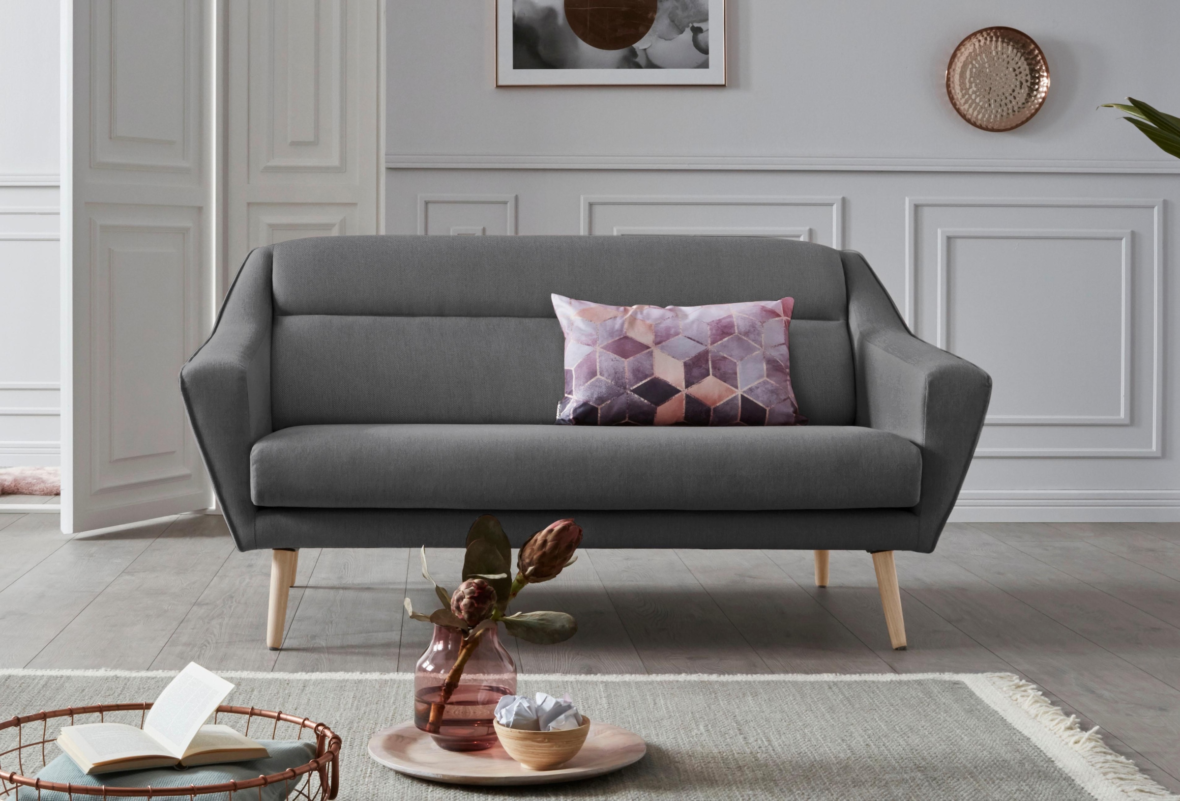 Image of andas 2-Sitzer »Bille«, mit Naht im Rückenkissen und Eiche-Beinen, Design by Morten Georgsen bei Ackermann Versand Schweiz