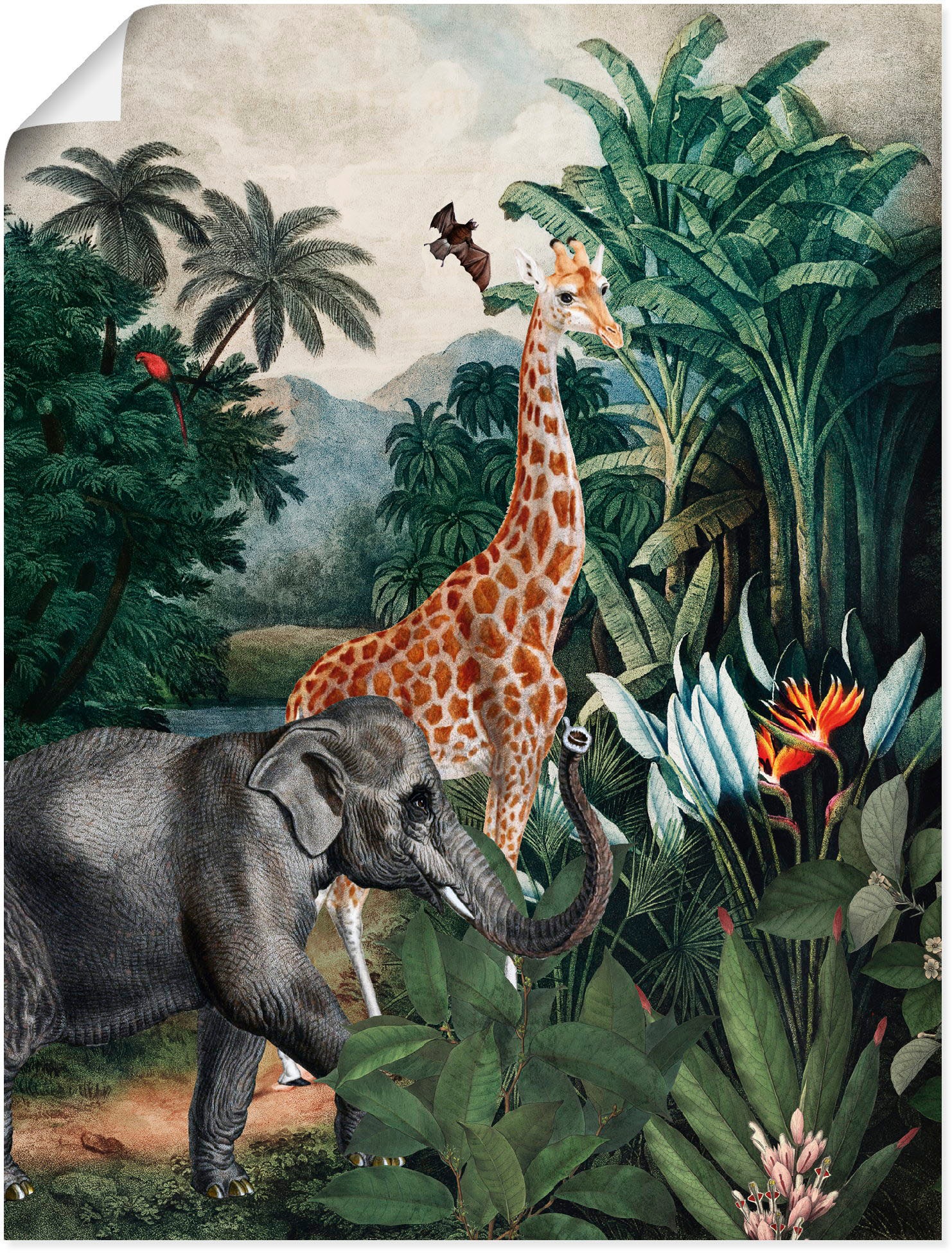 Image of Artland Poster "Afrikanischer Dschungel" Wildtiere 1 Stk. tlg. ohne Rahmen