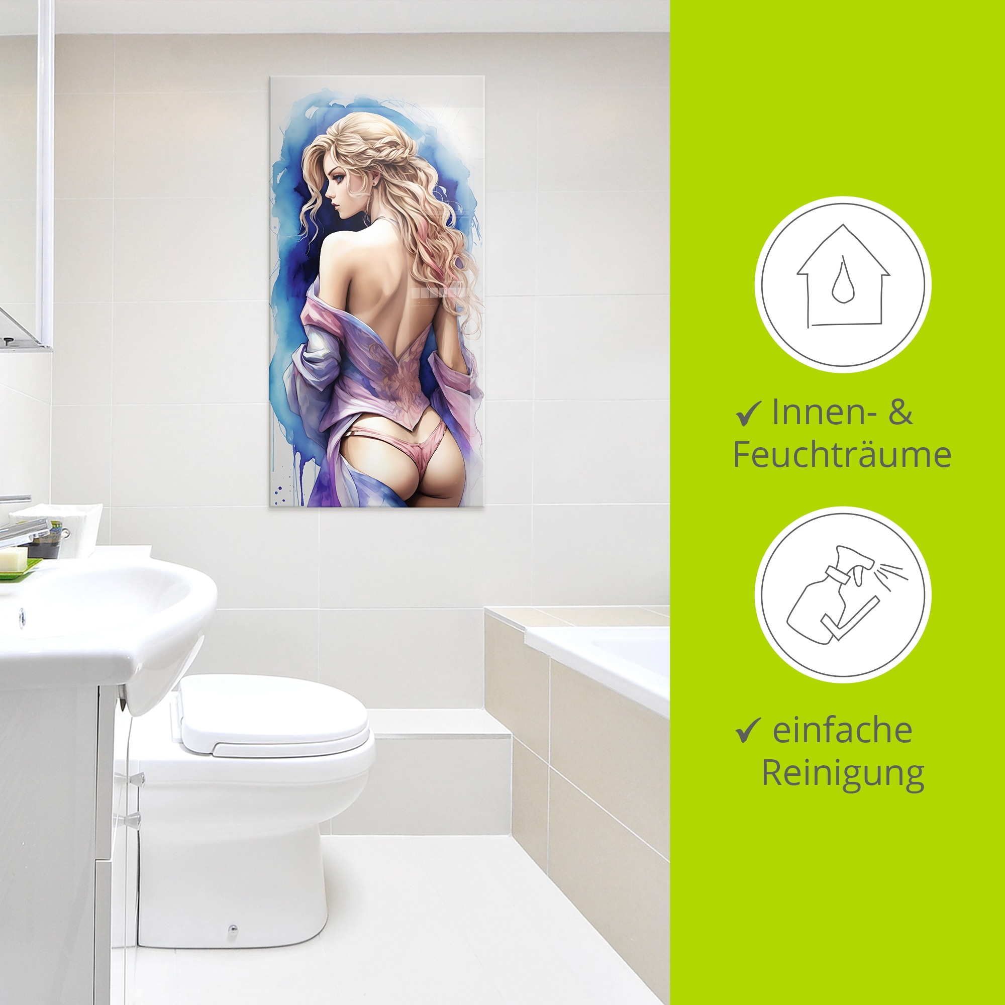 Artland Glasbild »Die Schönheit einer Frau VI« Erotische Bilder 1 Stk. tlg. in verschiedenen Grössen