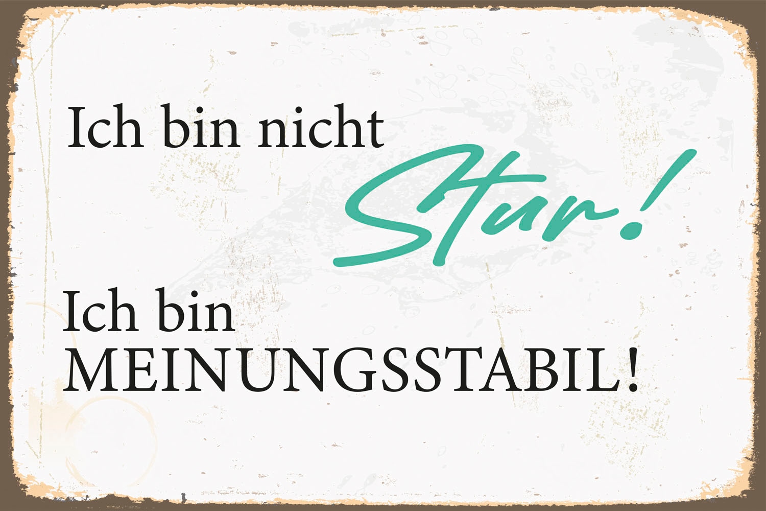 queence Metallbild »Meinungsstabil«, Schriftzüge-Schriftzug, (1 St.), Stahlschilder