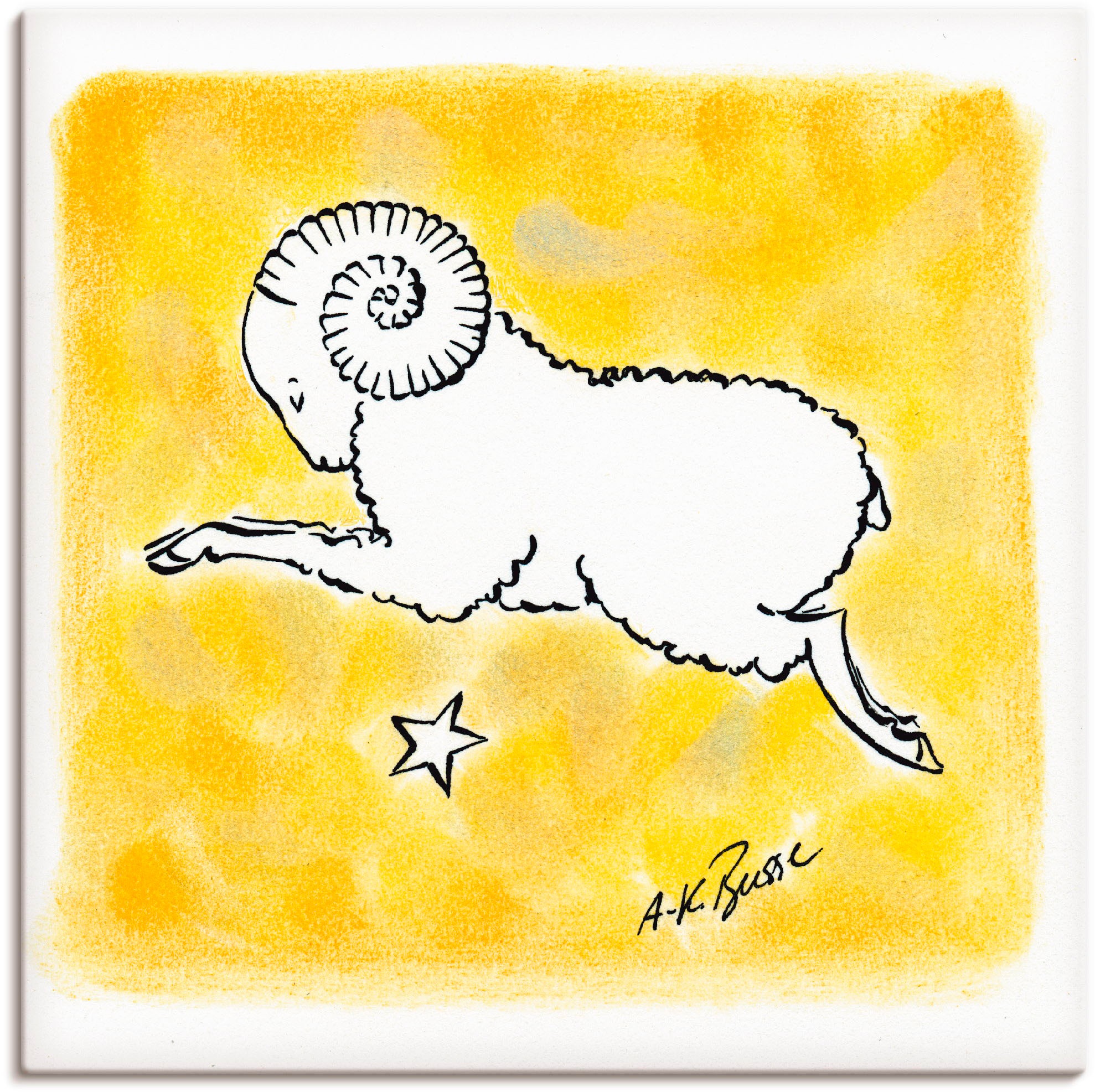 Image of Artland Wandbild »Serie Sternzeichen Widder«, Sternzeichen, (1 St.), in vielen Grössen & Produktarten -Leinwandbild, Poster, Wandaufkleber / Wandtattoo auch für Badezimmer geeignet bei Ackermann Versand Schweiz