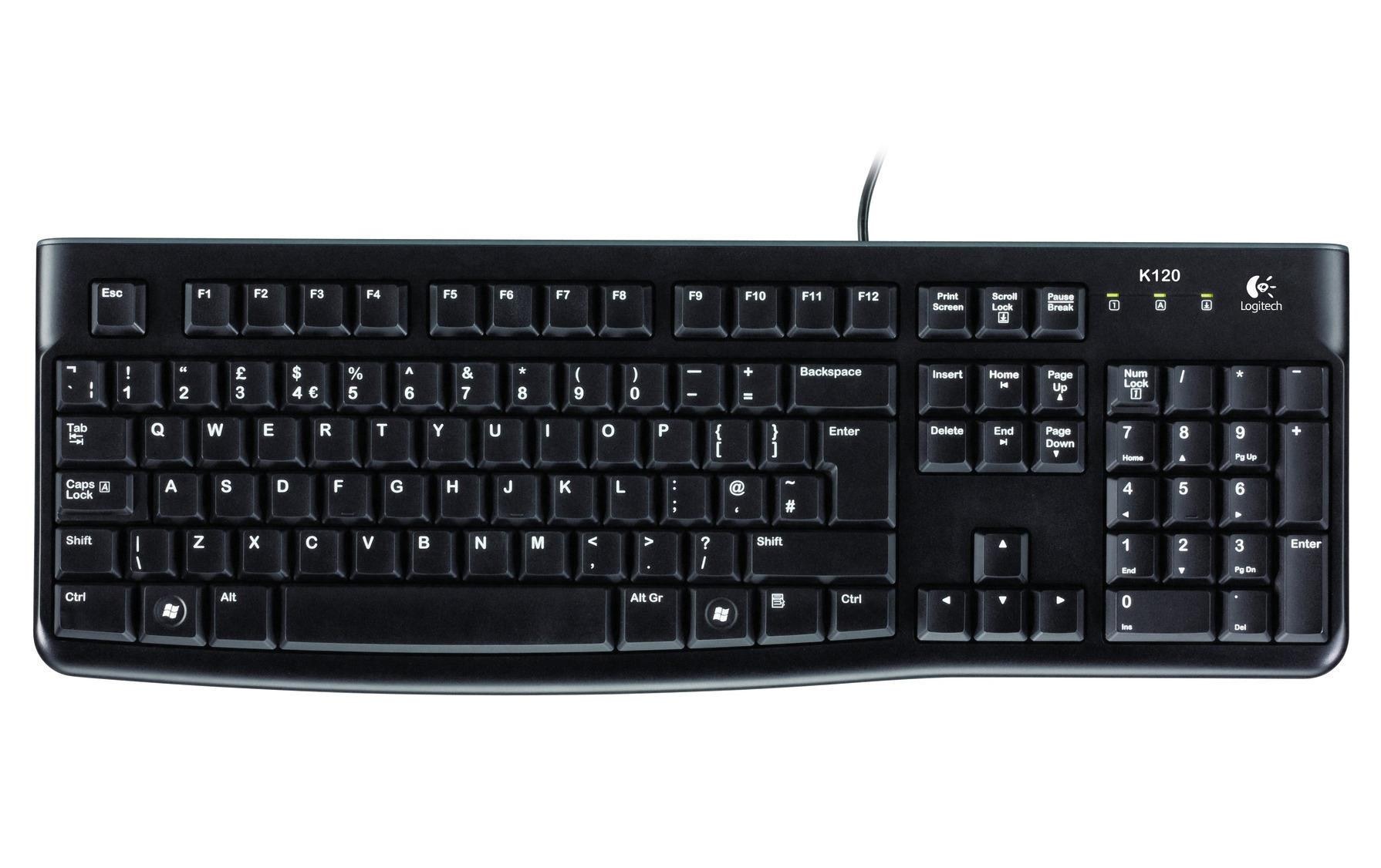 Logitech PC-Tastatur »K120 Business UK-Layout«, (Ziffernblock)