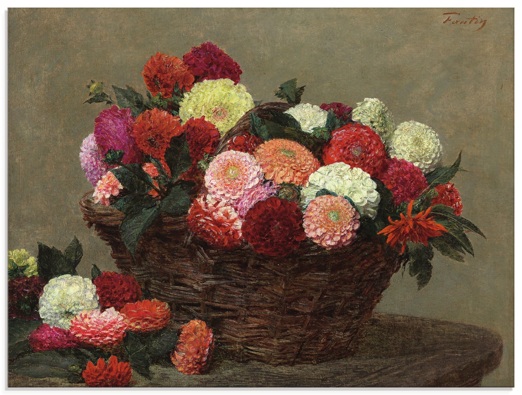 Image of Artland Glasbild »Korb mit Dahlien«, Arrangements, (1 St.) bei Ackermann Versand Schweiz