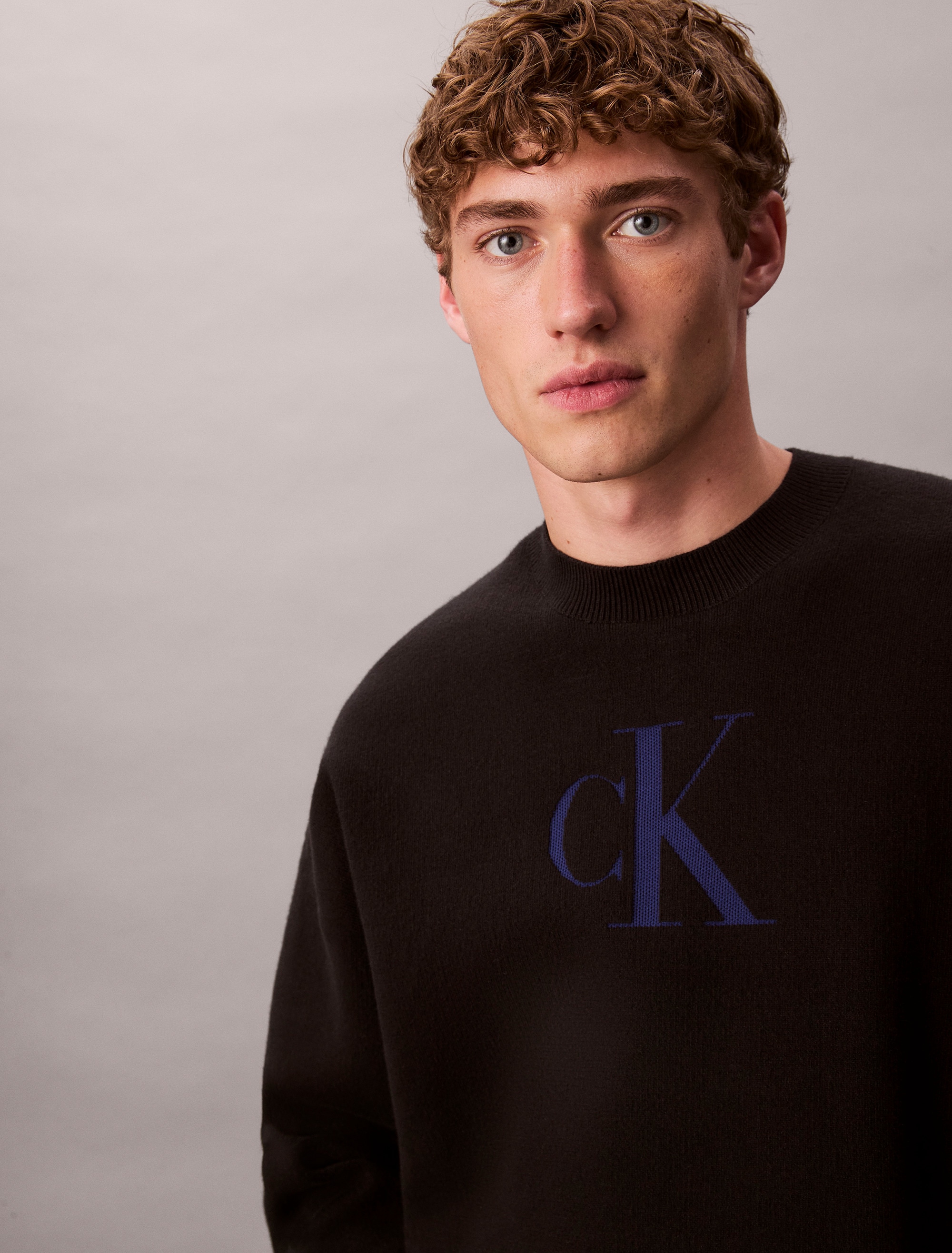 Calvin Klein Jeans Pull à col rond »LS CTTN CASHMERE 3D LOGO CRWNK S« Mit Rundhalsausschnitt, regular fit