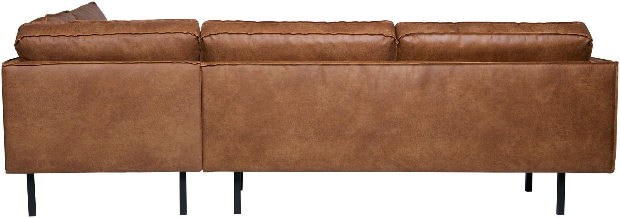 WOOOD Canapé d'angle »Rodeo Recycling-Lederfaser-Verbundstoff  H 85 x B 266 x T 213/86 cm« capacité 250 kg, pieds en métal, facile d'entretien, bonne résistance à l'usure