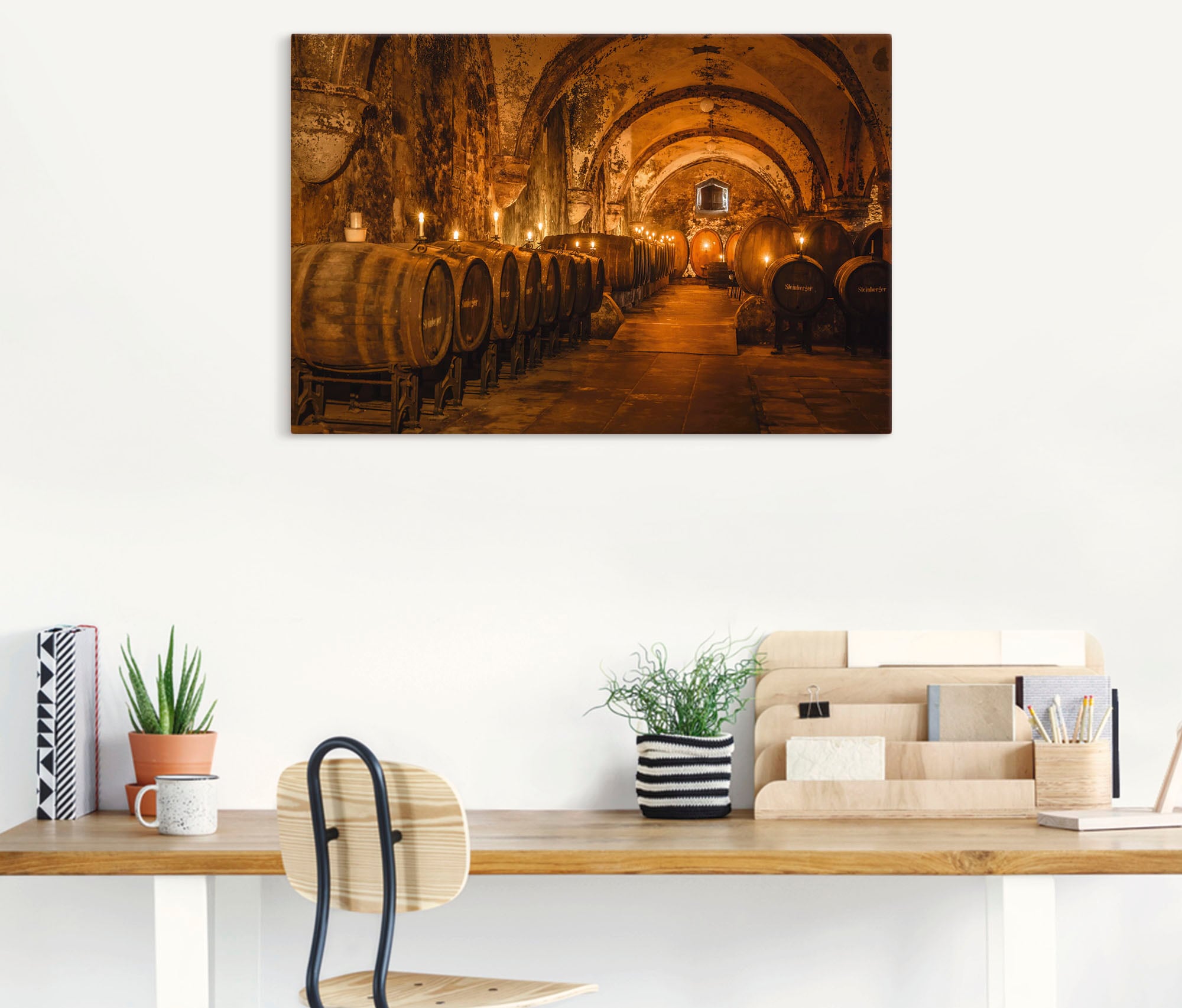 Artland Wandbild »Historischer Weinkeller Eberbach« Wein Bilder 1 Stk. tlg. als Alubild, Leinwandbild in verschied. Grössen