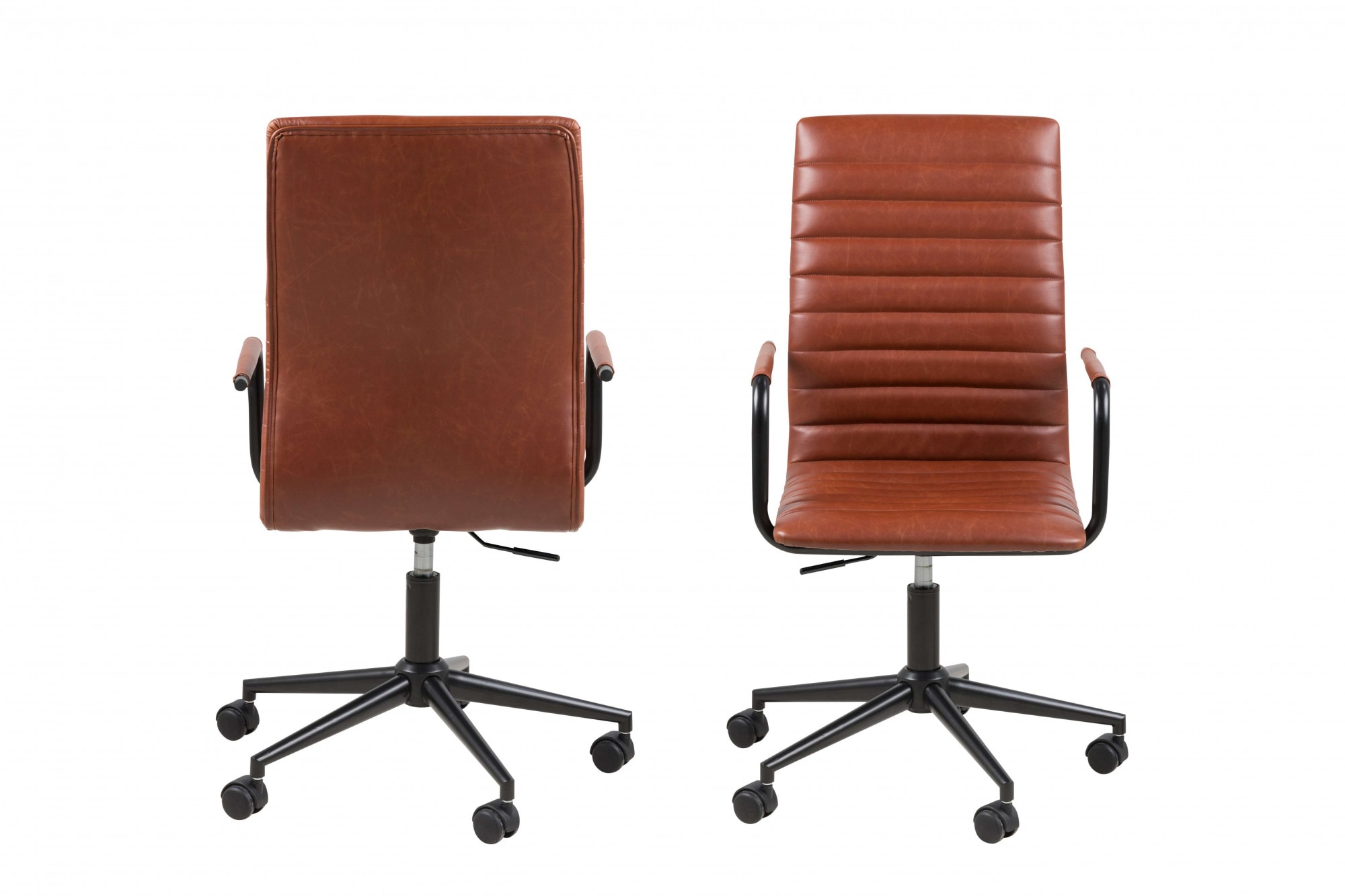 Image of ACTONA GROUP Schreibtischstuhl "Winslow" () Drehstuhl, Chefsessel, Höhenverstellbar, Armlehne, Cognac Braun
