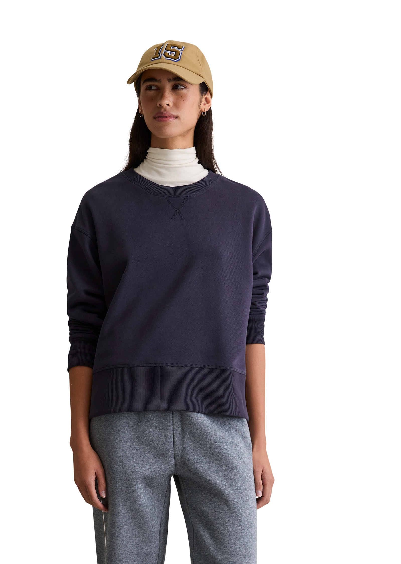 Image of Marc OPolo DENIM Sweatshirt, basic, lockere Form, mit Seitenschlitzen