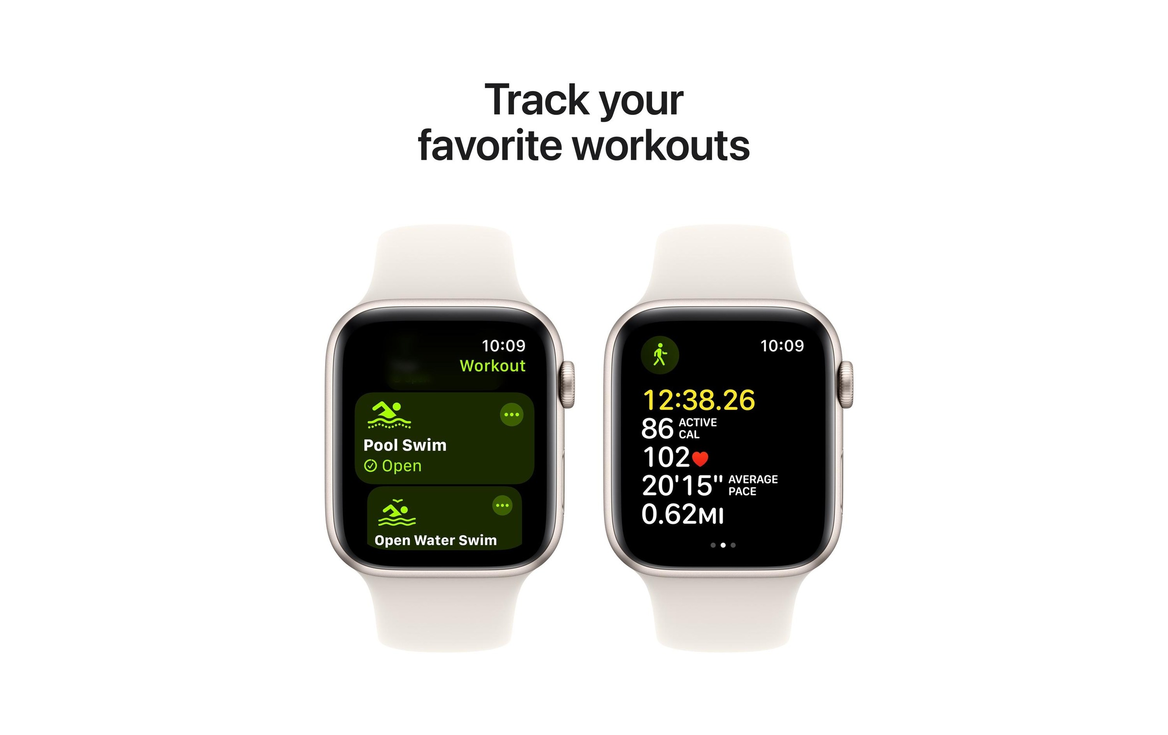 Apple Watch SE (2024), 44 mm, GPS + Cellular, Sport Band M/L, Polarstern