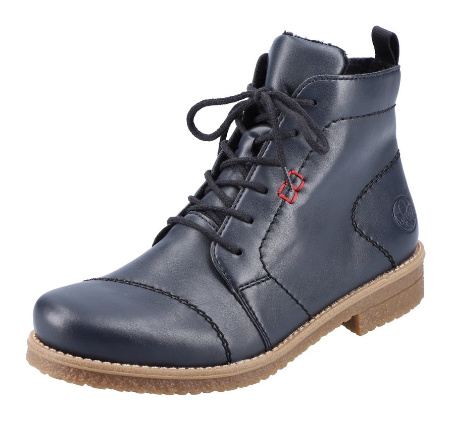 Image of Rieker Schnürstiefelette Blockabsatz, Schnürboots mit modischen Ziernähten