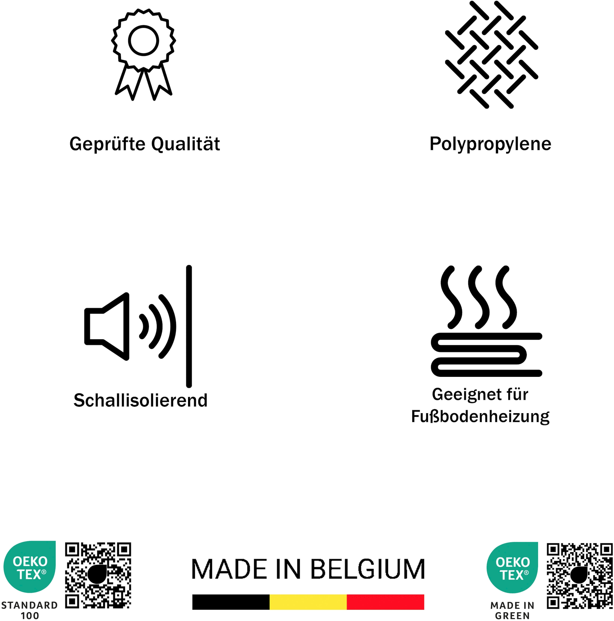 GOODproduct Teppich »Ezzo, mit Bordüre, Kurzflor, Made in Belgium« rechteckig 7 mm Höhe Orient-Optik, Teppich,  Wohnzimmer, Esszimmer, Schlafzimmer