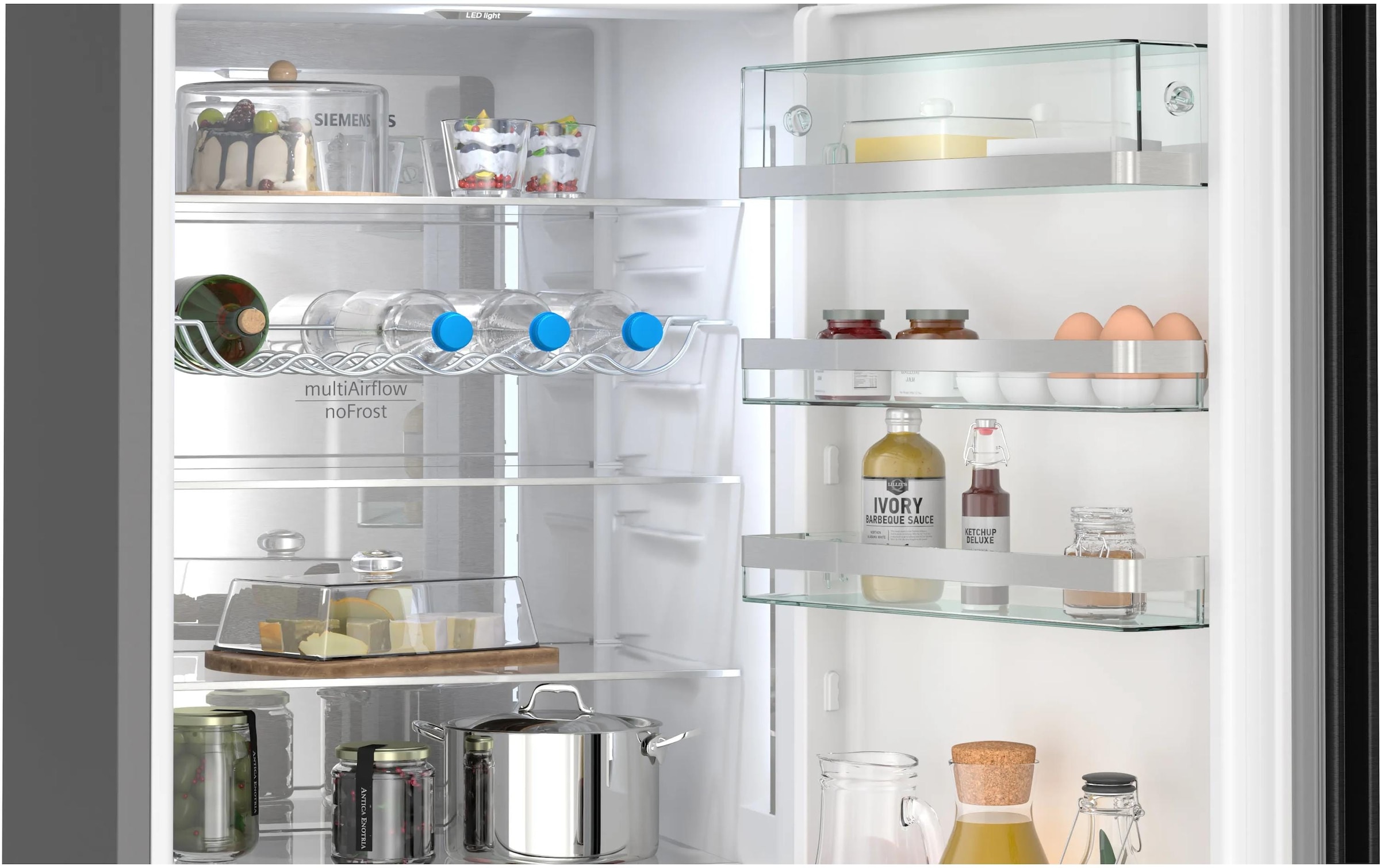 SIEMENS Kühl-/Gefrierkombination iQ700 »KG39NSBBF« 203 cm hoch 60 cm breit Elegantes Design in mattem Schwarz und kein Abtauen dank Total noFrost