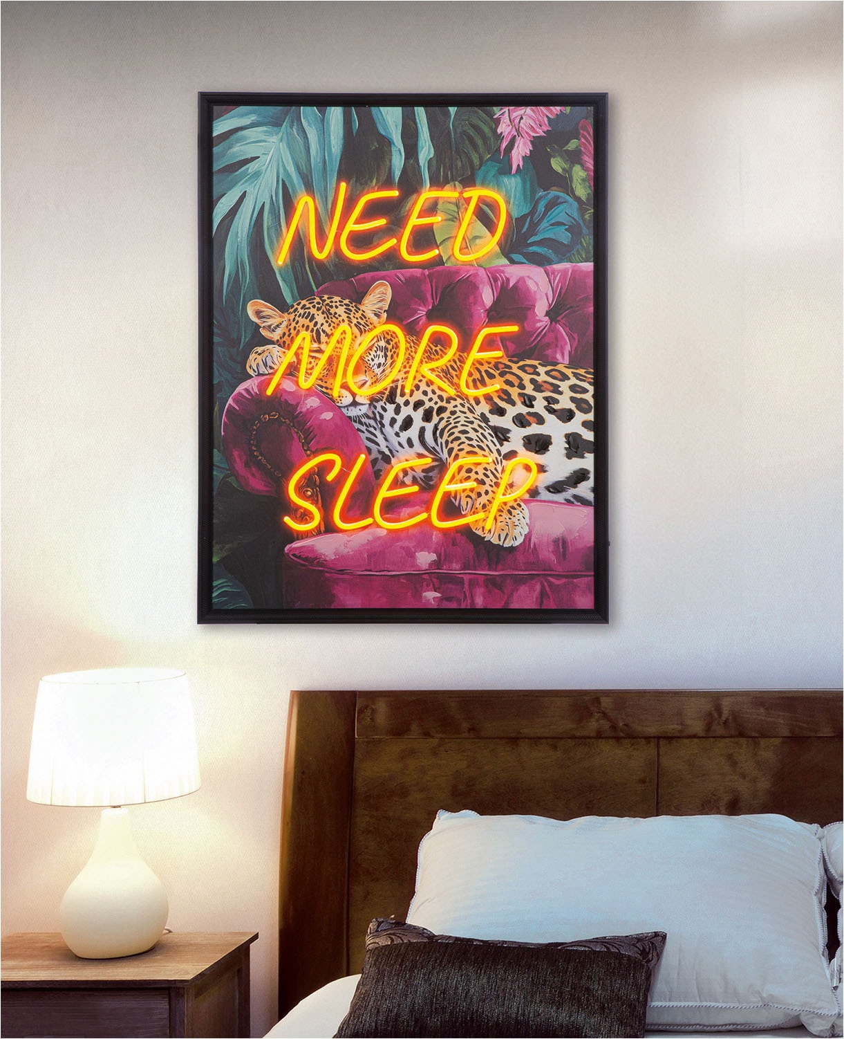 GILDE Tableau en bois »Bild rechteckig Need more sleep« Animaux 1 cuis tlg.
