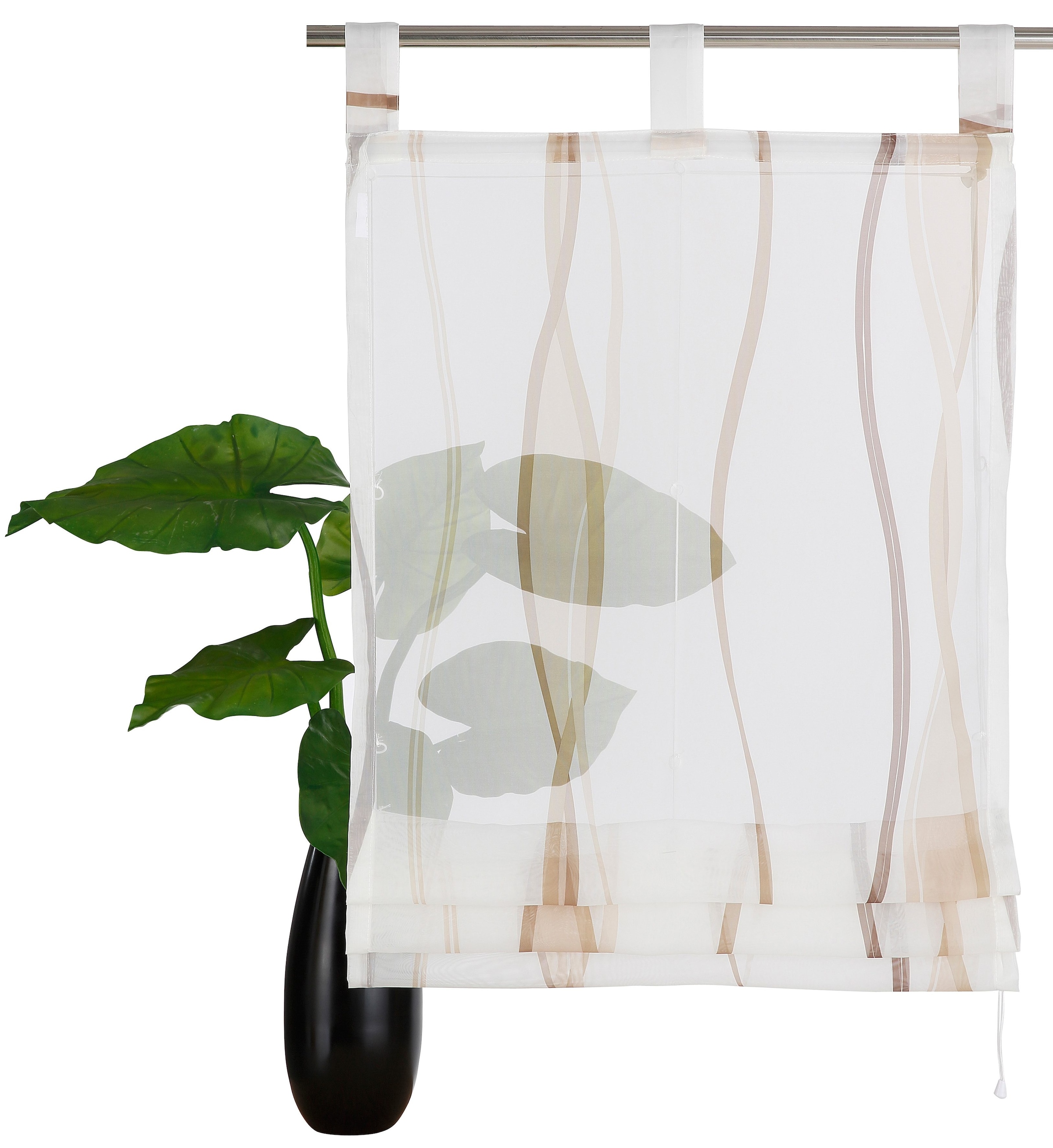 my home günstig Raffrollo Polyester Transparent, Schlaufen, kaufen Voile, mit »Dimona«
